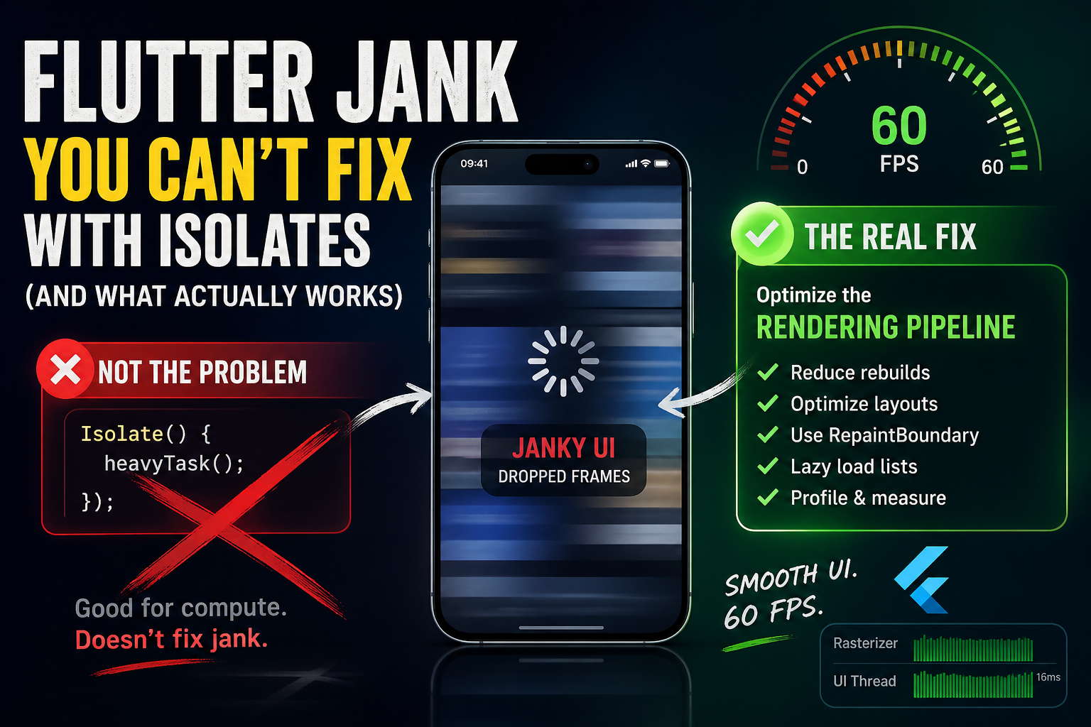 Flutter Jank Explained: What Isolates Can’t Fix