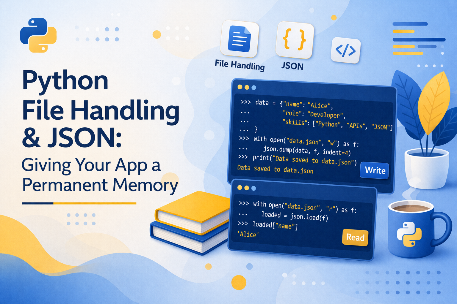 Python File Handling & JSON: Giving Your App a Permanent Memory