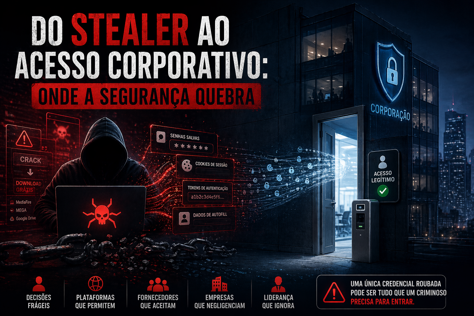 Do stealer ao acesso corporativo: onde a segurança quebra