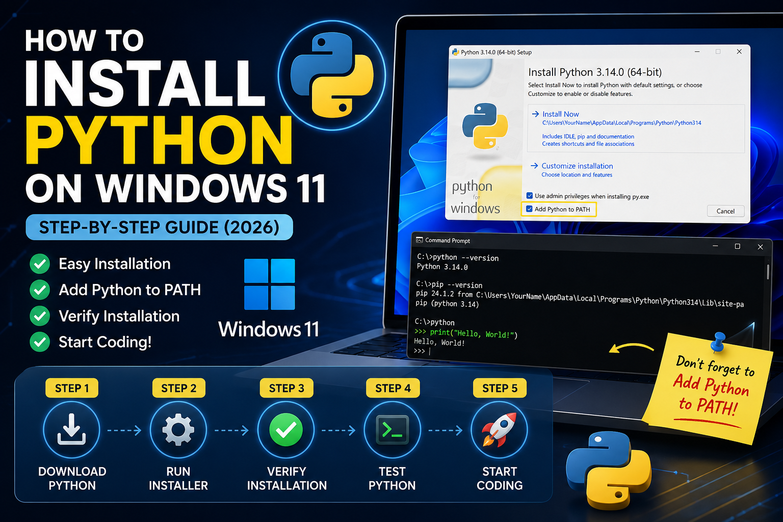 How to Install Python on Windows 11 (2026 Guide)