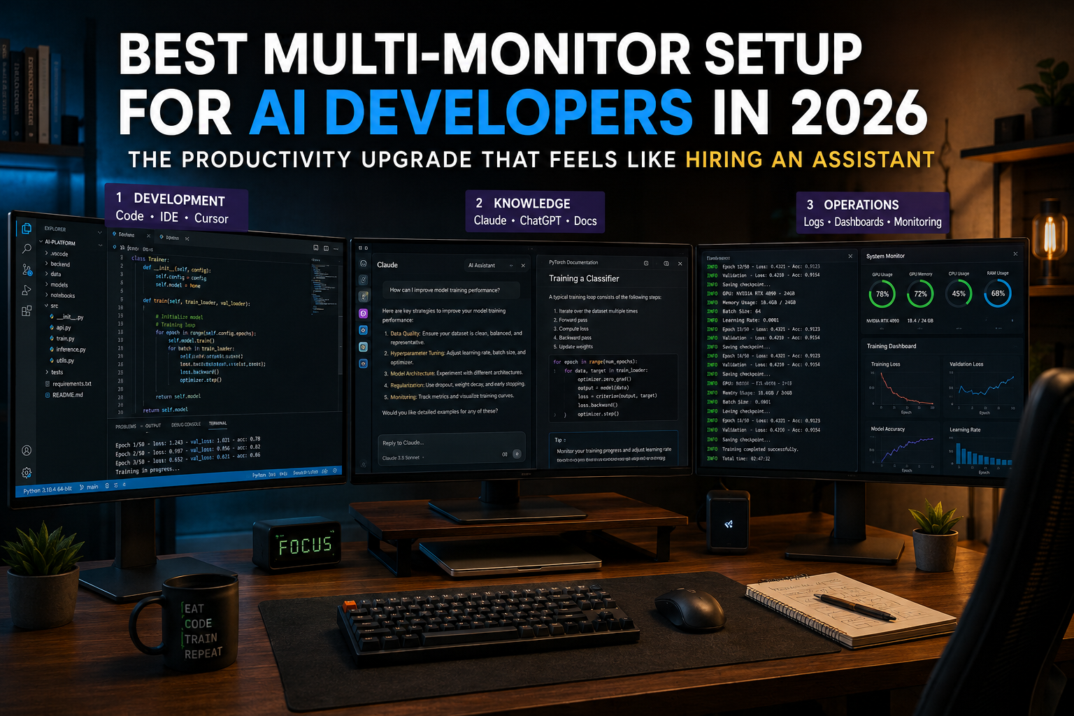 Best Multi-Monitor Setup for AI Developers in 2026 (The Productivity Upgrade That Feels Like Hiring…