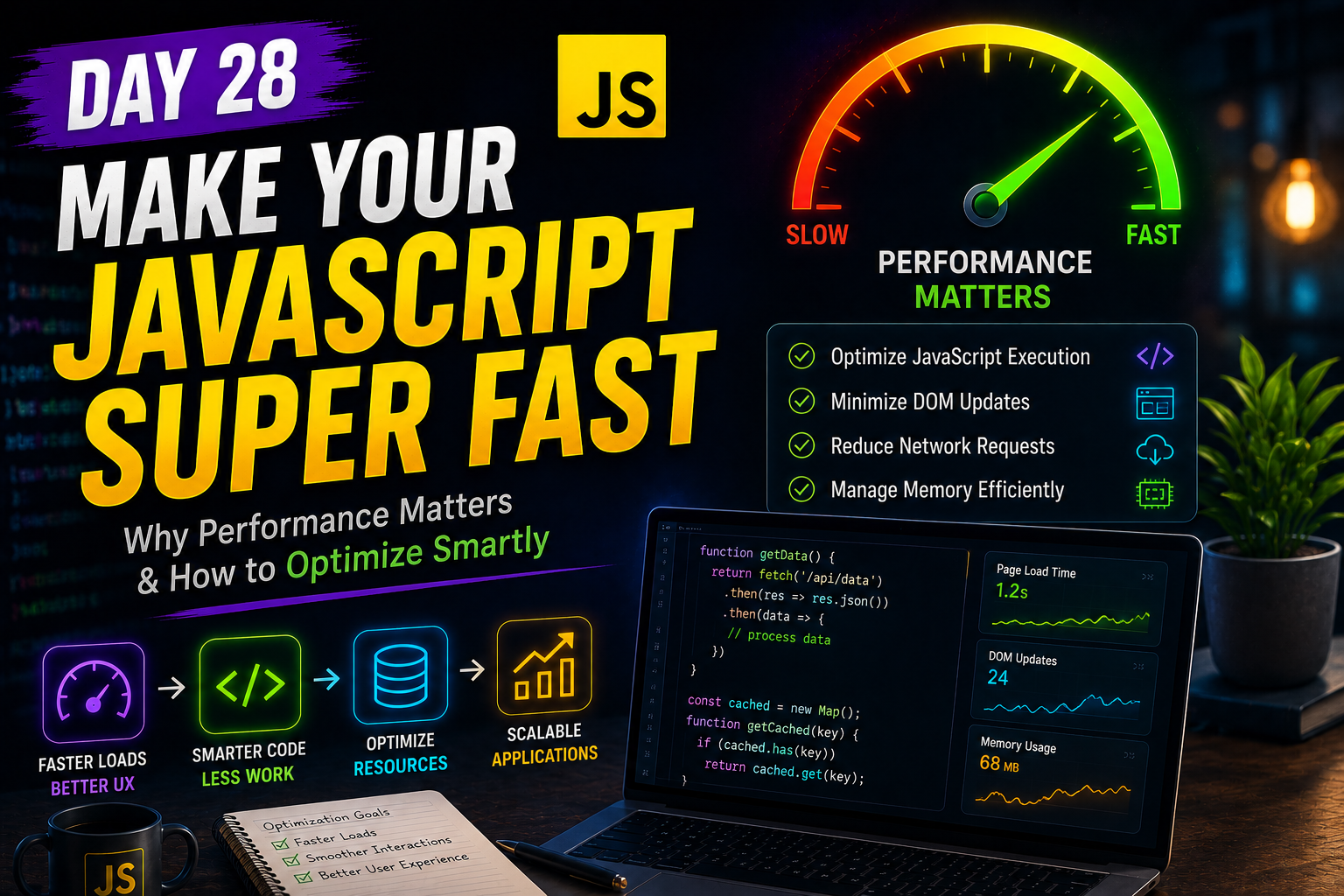 Day 28 — JavaScript Performance and Optimization (Why Some Applications Feel Fast and Others Feel…