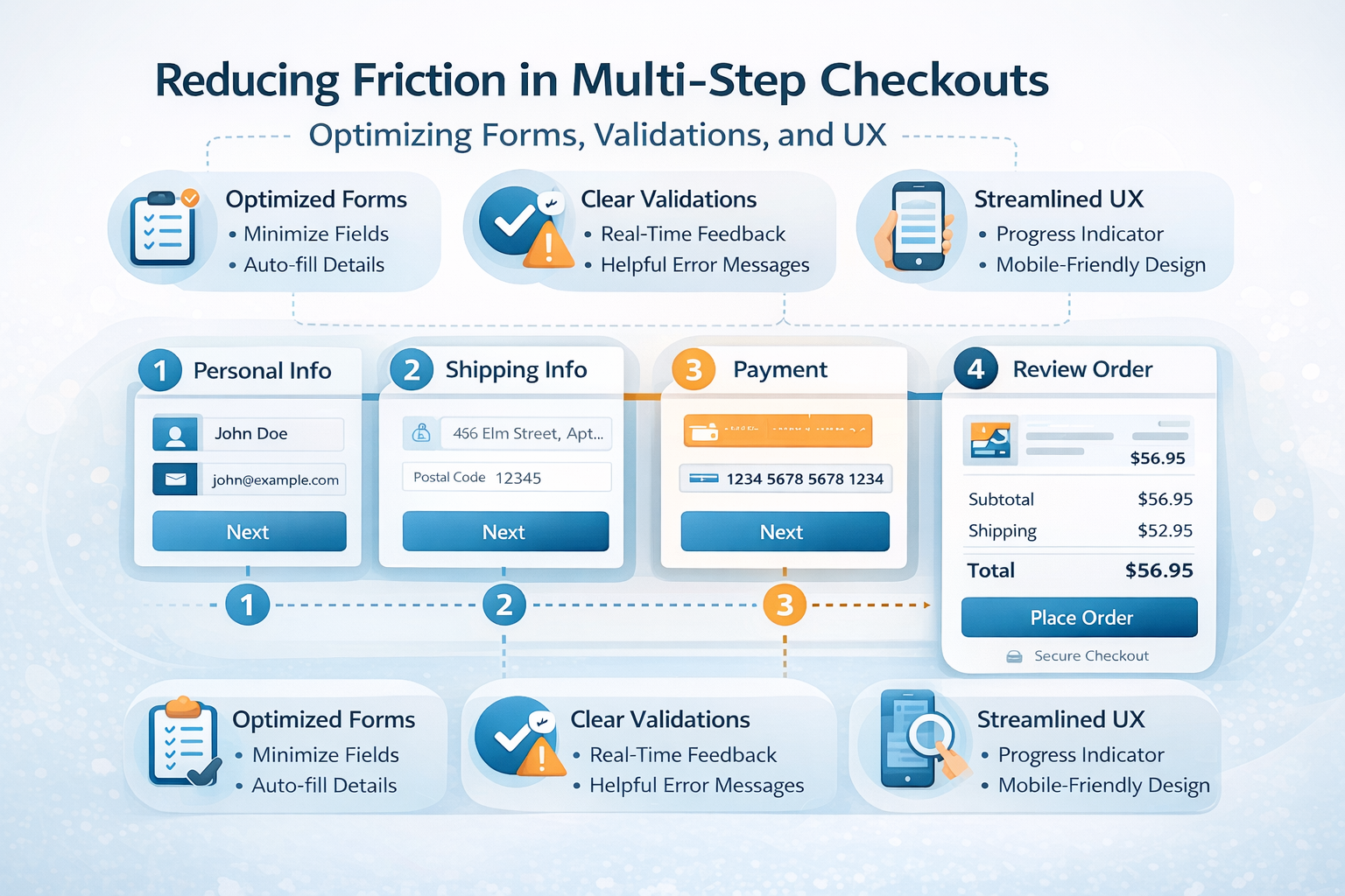 Reducing Friction in Multi-Step Checkouts: Optimizing Forms, Validations, and UX