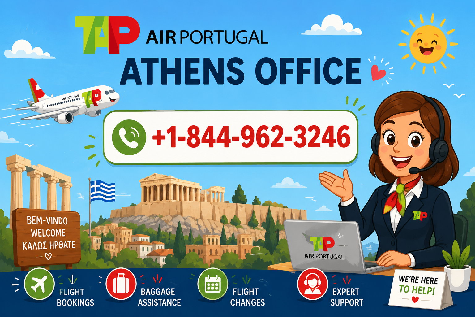 +1–844–962–3246 TAP Air Portugal Athens Office