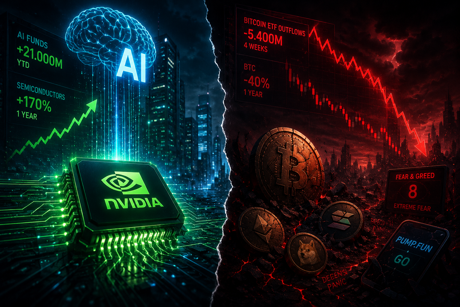 The Memecoin Paradox: Between Extreme Fear and the AI Revolution
