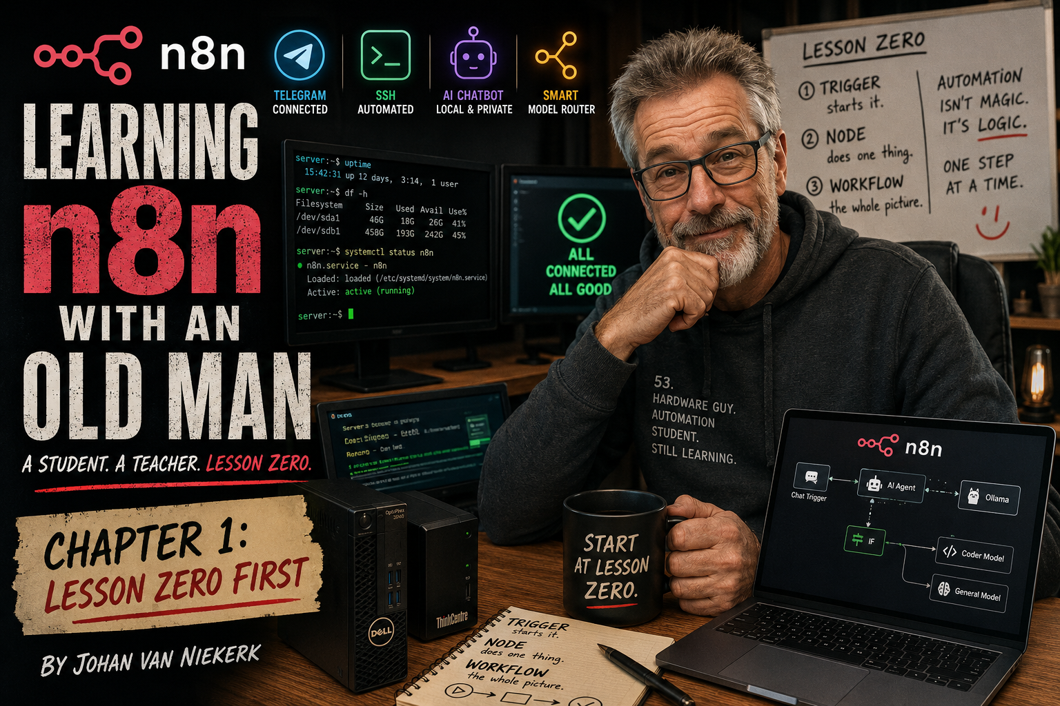 Learning n8n With an Old Man — Chapter 1: Lesson Zero First