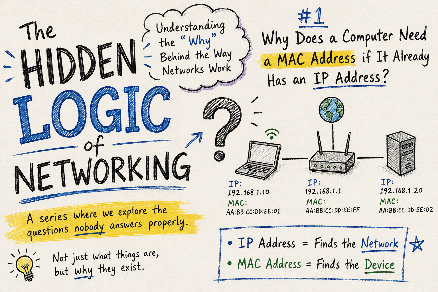 The Hidden Logic of Networking #1: Why Does a Computer Need a MAC Address if It Already Has an IP…