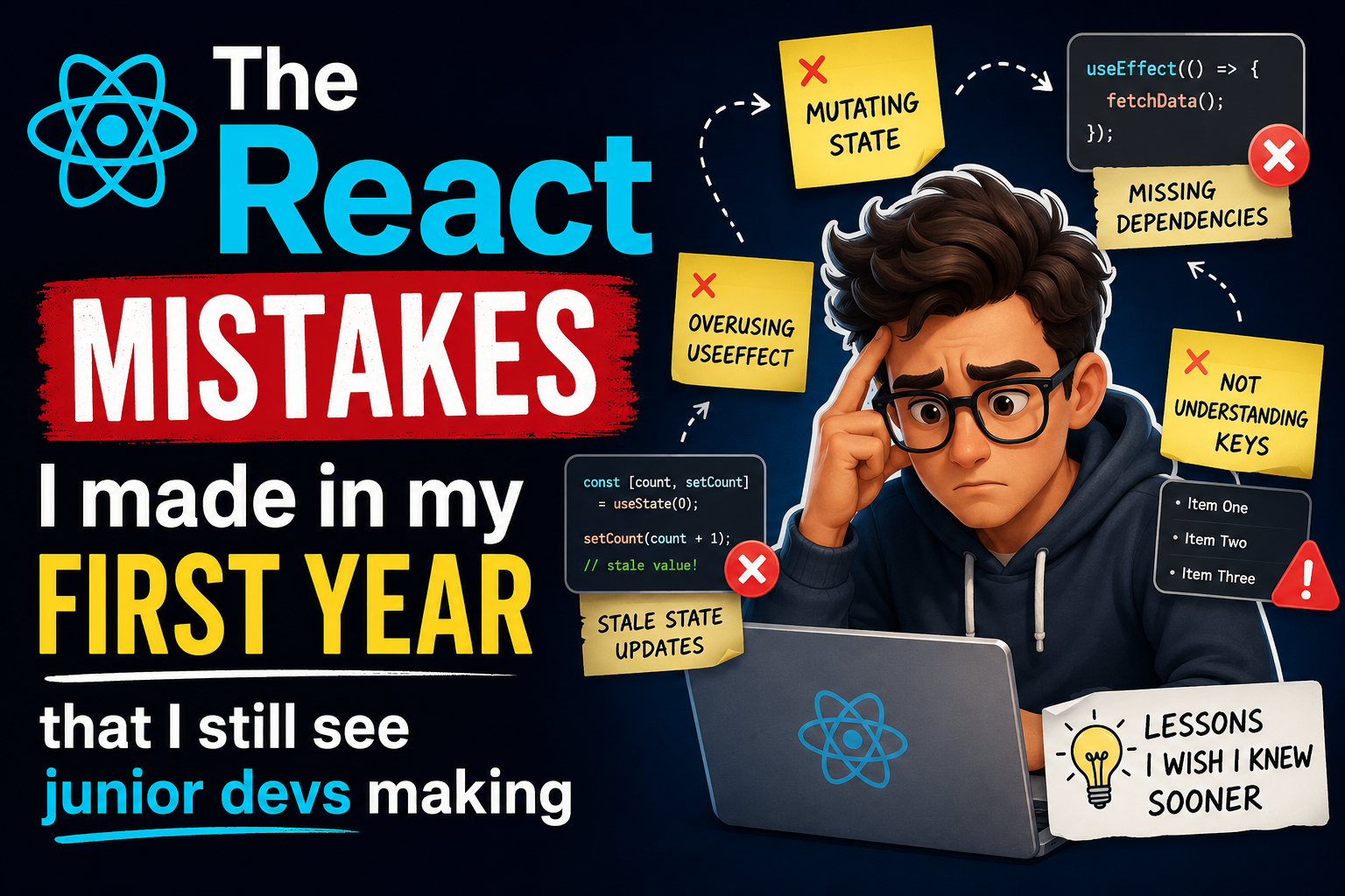 The React mistakes I made in my first year that I still see junior devs making