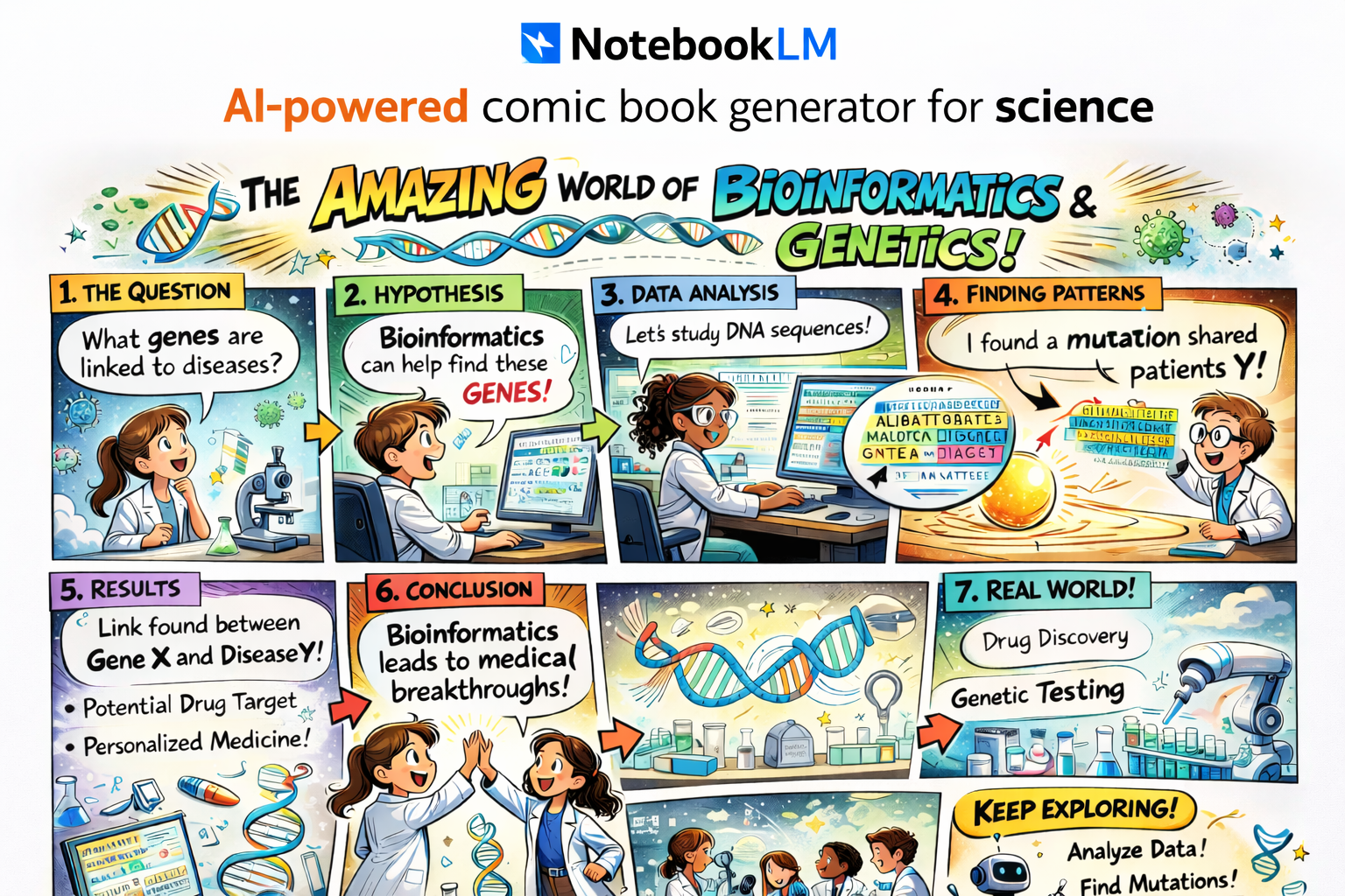 NotebookLM AI-powered comic book generator for science popularization