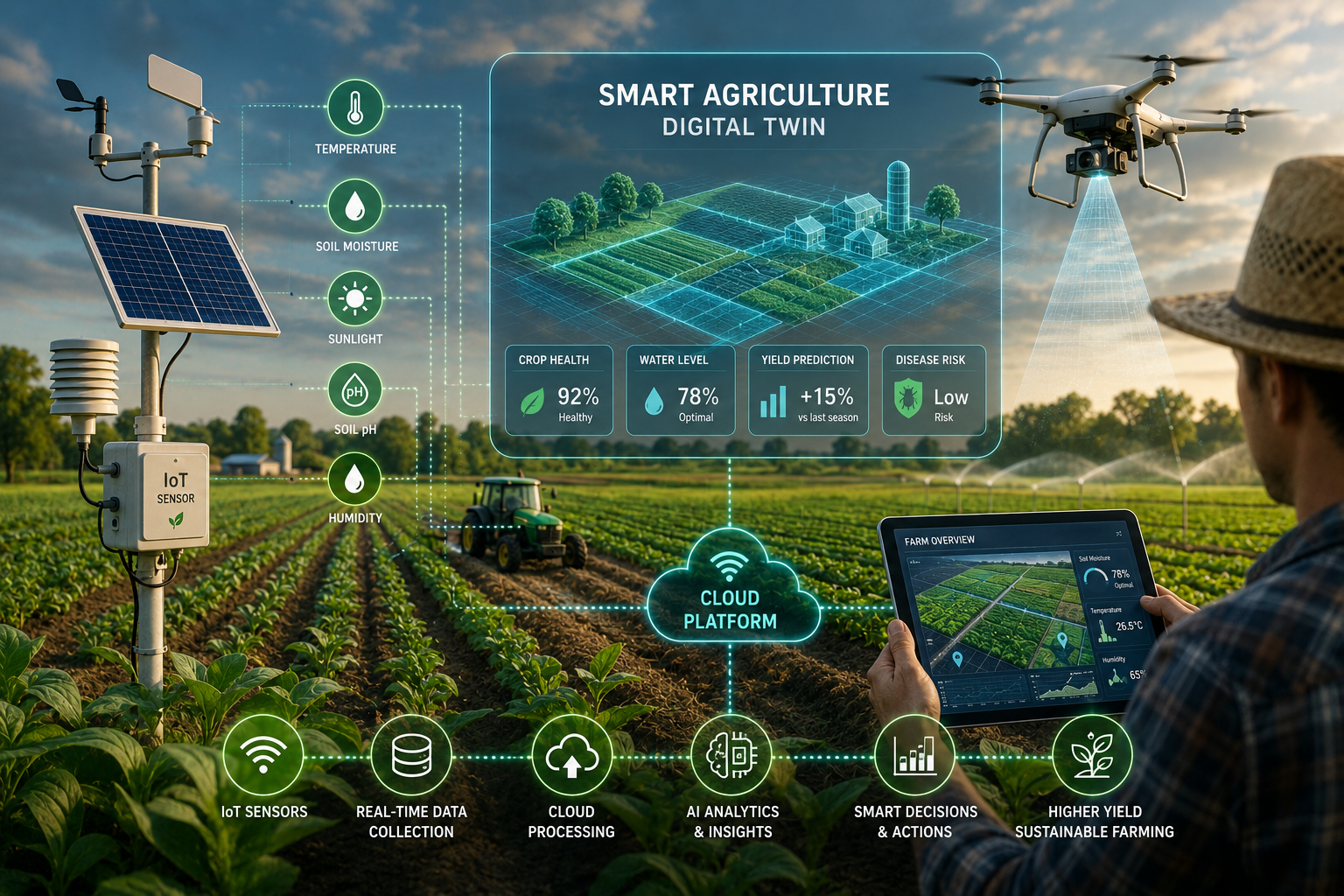 Smart Agriculture Digital Twin with IoT Sensors: Revolutionizing the Future of Farming