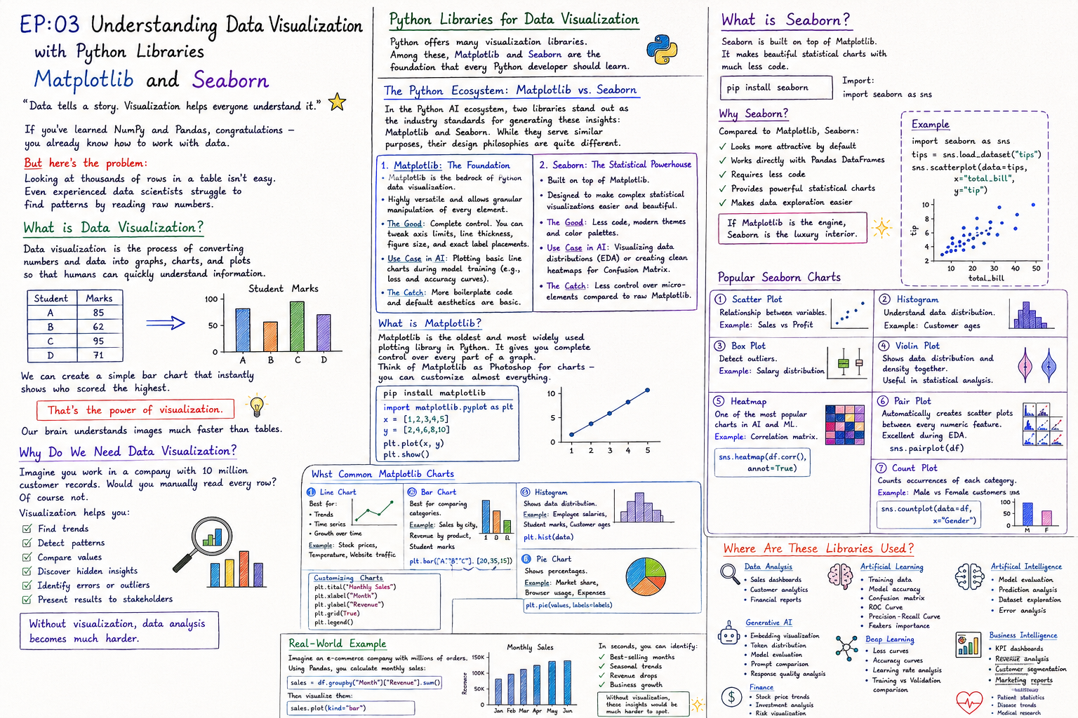 EP:03 Understanding Data Visualization with Python Libraries Matplotlib and Seaborn