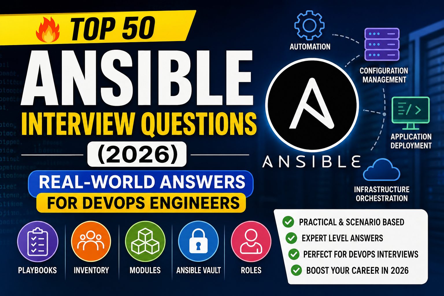 Top 50 Ansible Interview Questions (2026) — Real-World Answers for DevOps Engineers