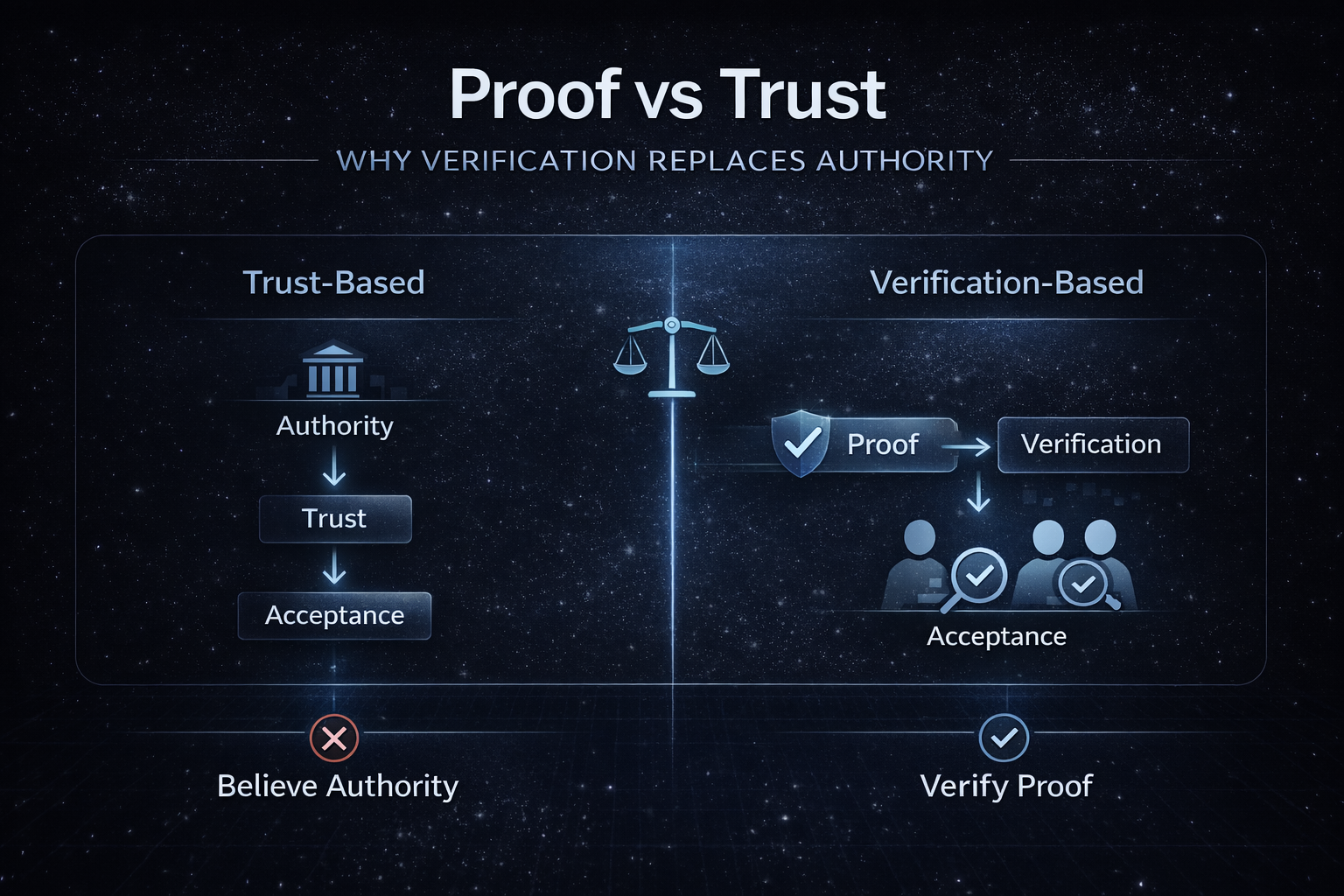 Proof vs Trust: Why Verification Replaces Authority