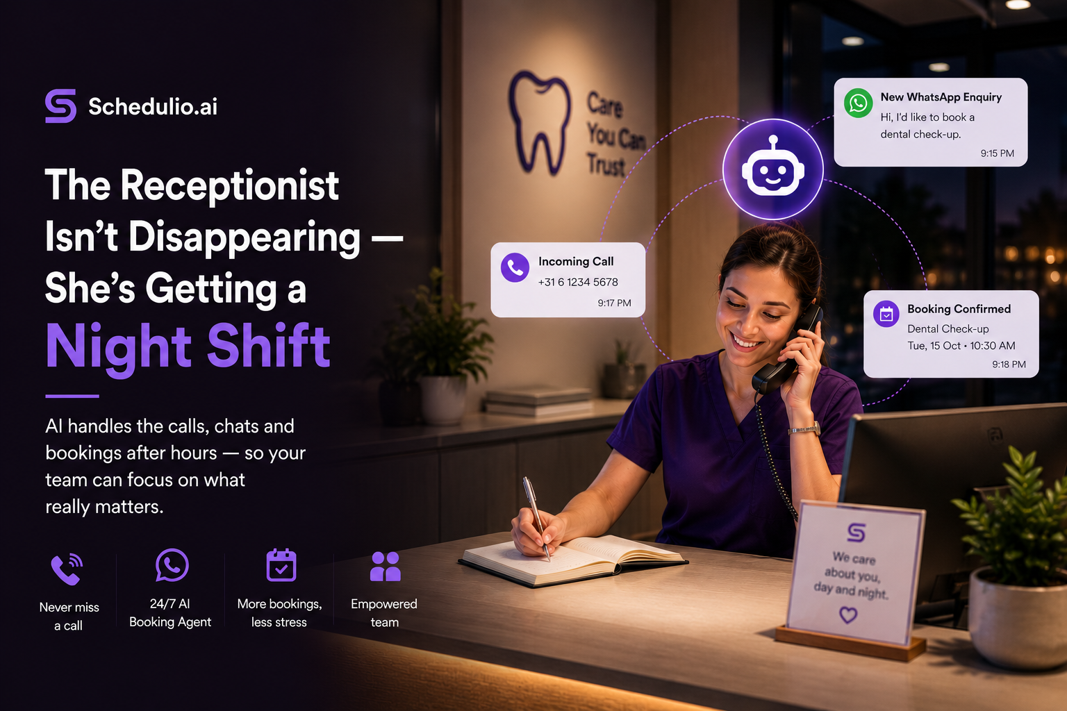 The Receptionist Isn’t Disappearing — She’s Getting a Night Shift