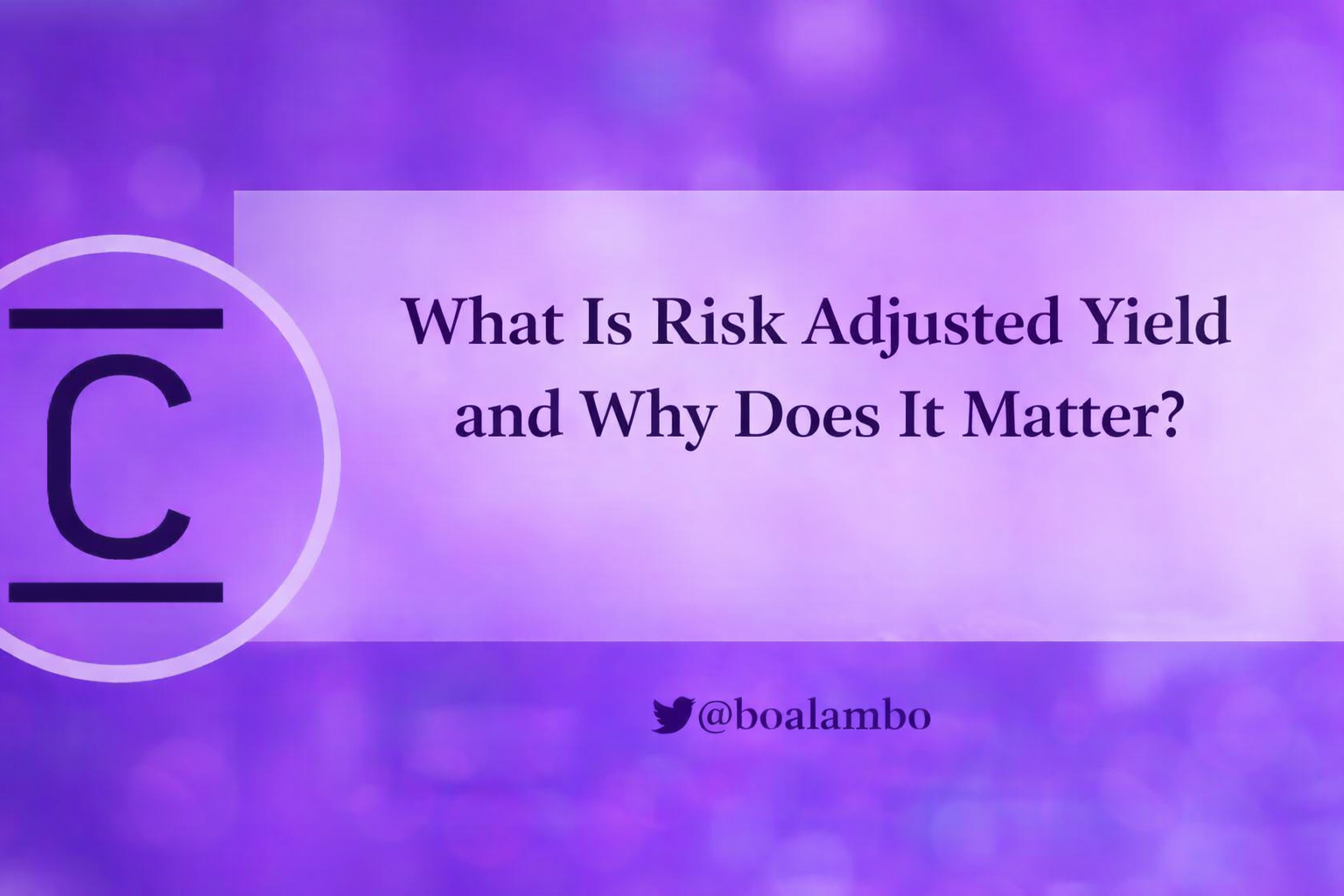 What is Risk Adjusted Yield and Why Does It Matter?