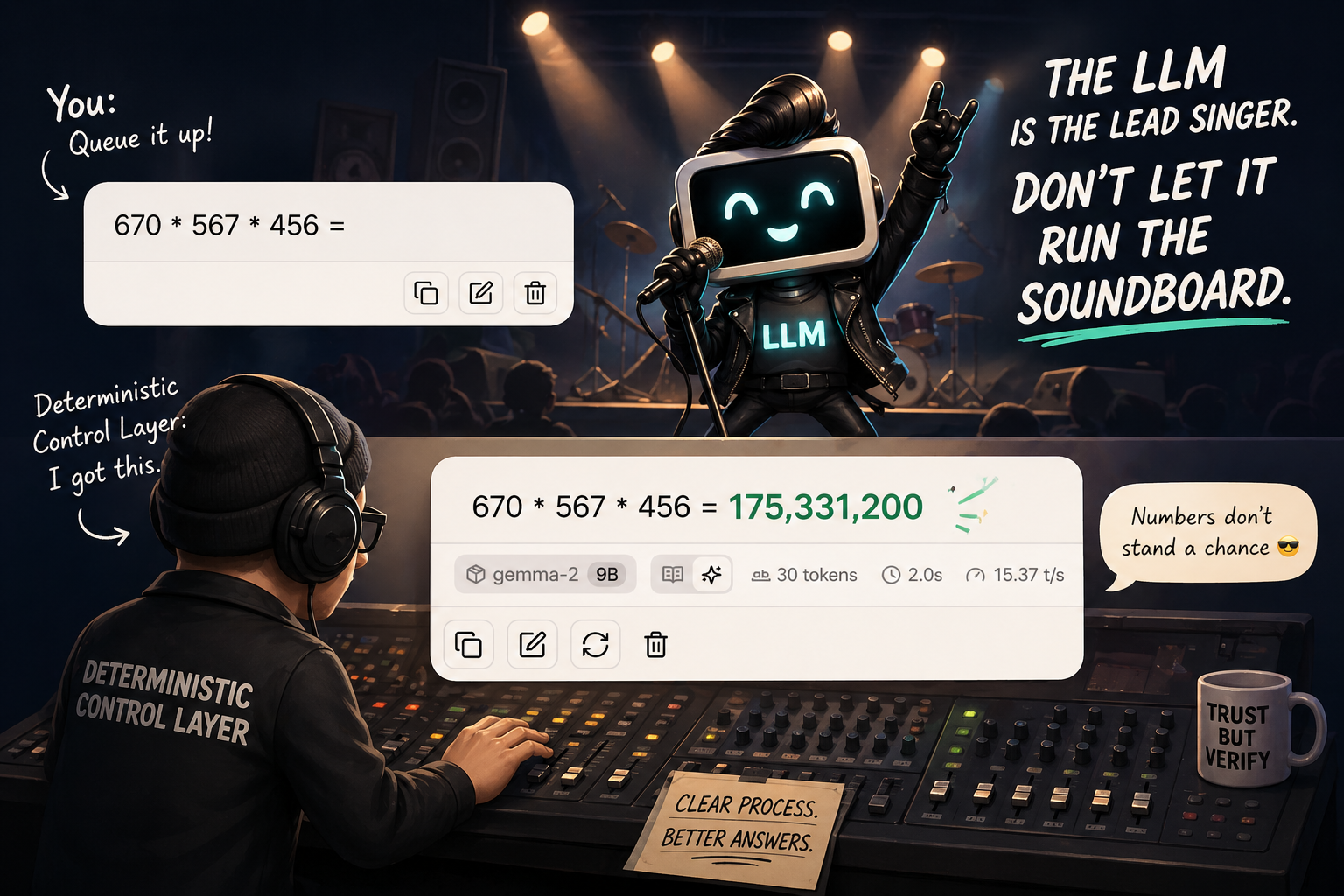 The LLM is the lead singer. Don’t let it run the soundboard