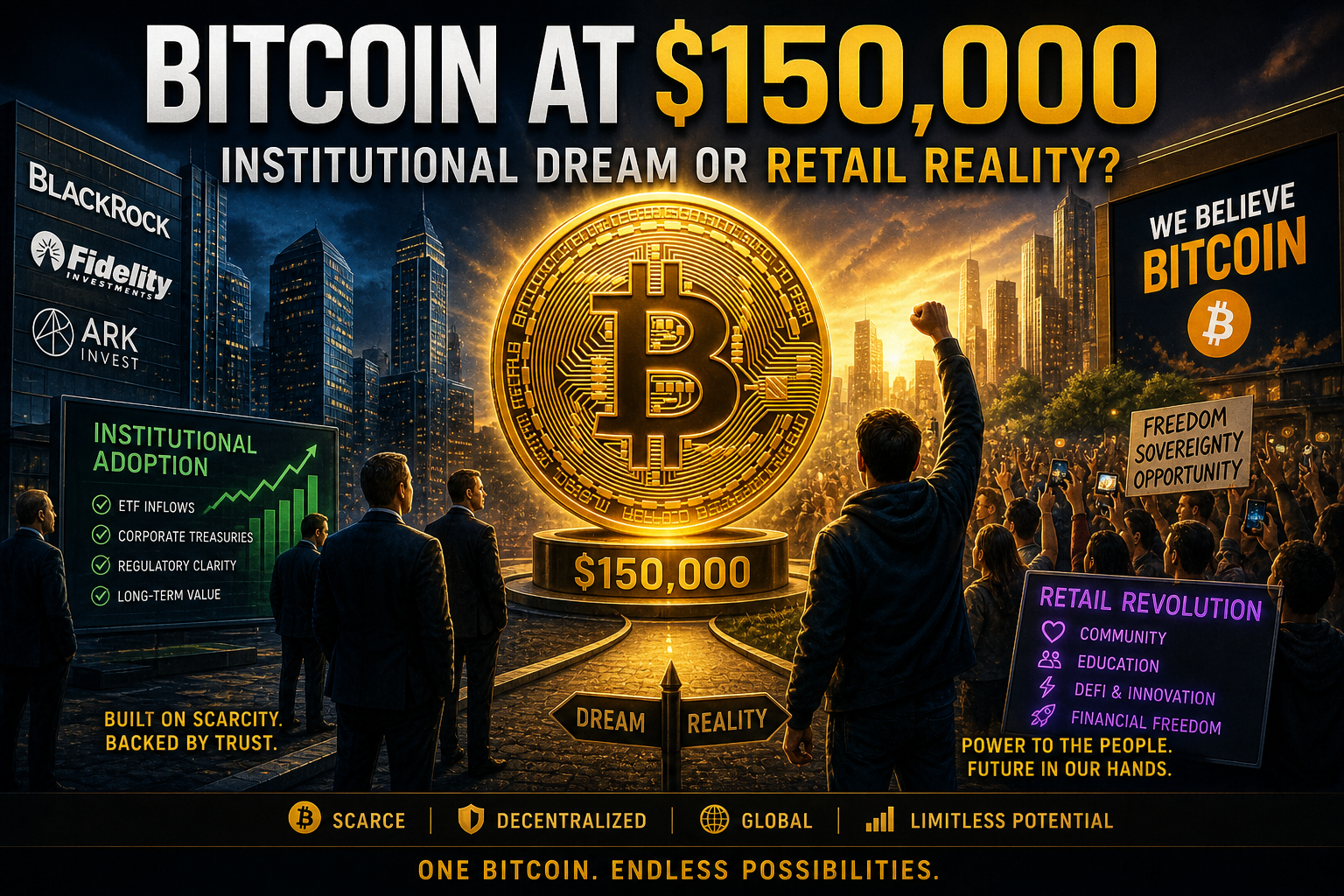 Bitcoin at $150,000: Institutional Dream or Retail Reality?