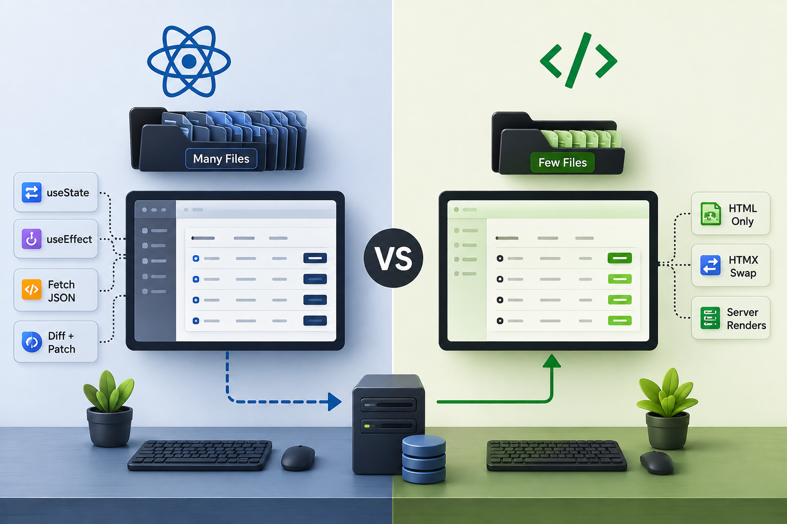 HTMX vs React: We Built the Same SaaS Twice. One Needed 4x Less Code