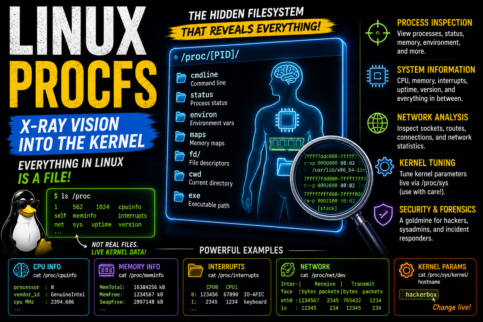 Linux /proc Filesystem (procfs) Explained: Peeking Inside the Linux Kernel Like a Hacker
