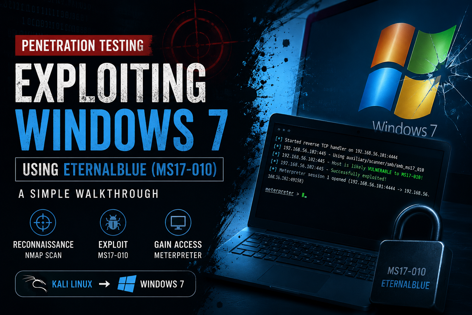 Exploiting a Vulnerable Windows 7 Machine Using EternalBlue (MS17–010)