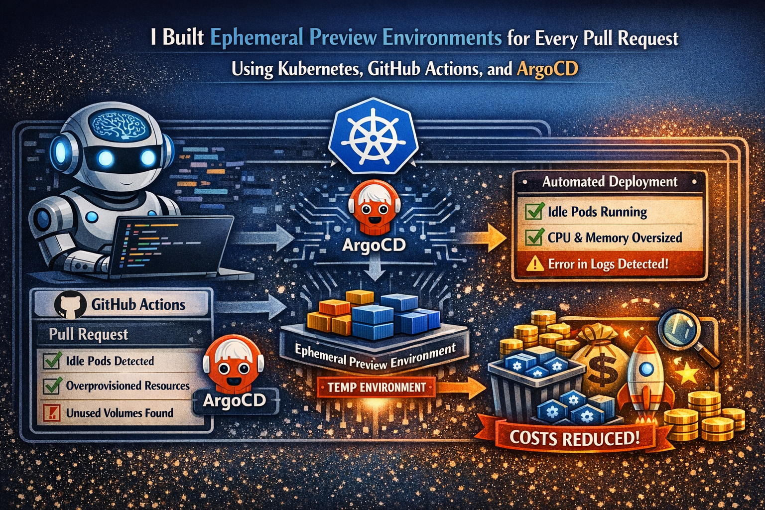 I Built Ephemeral Preview Environments for Every Pull Request Using Kubernetes, GitHub Actions, and…