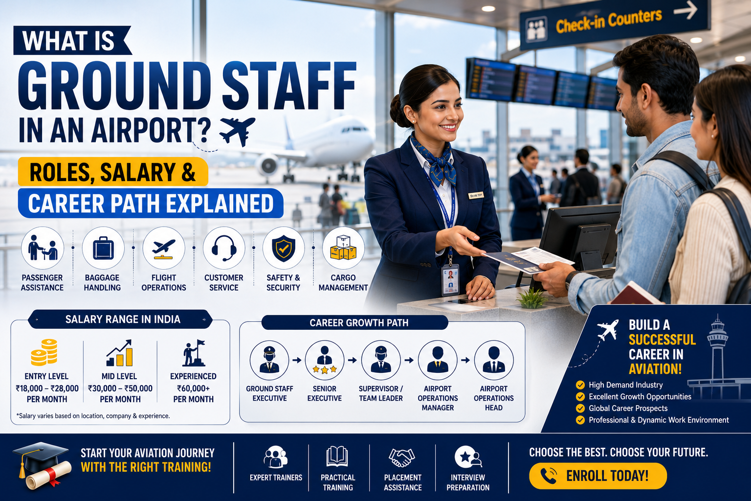 What is Ground Staff in an airport- Roles Salary & Career Path Exp