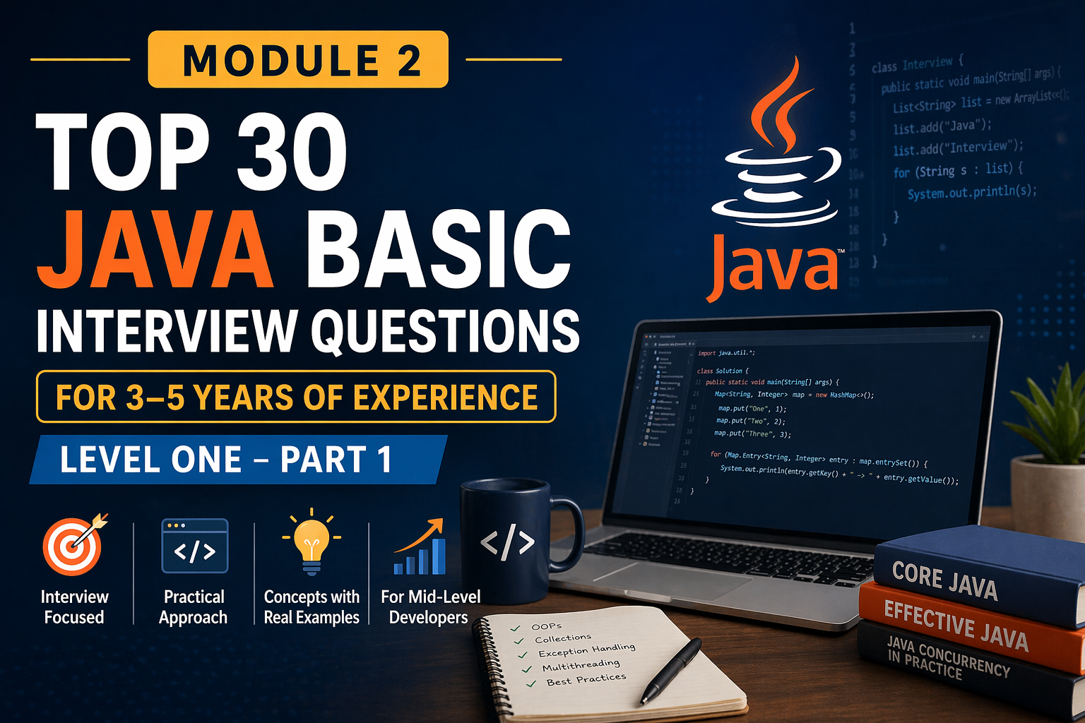 Module 2: Top 30 Java Basic Interview Questions For 3–5 Years of Experience — Level One Part 1