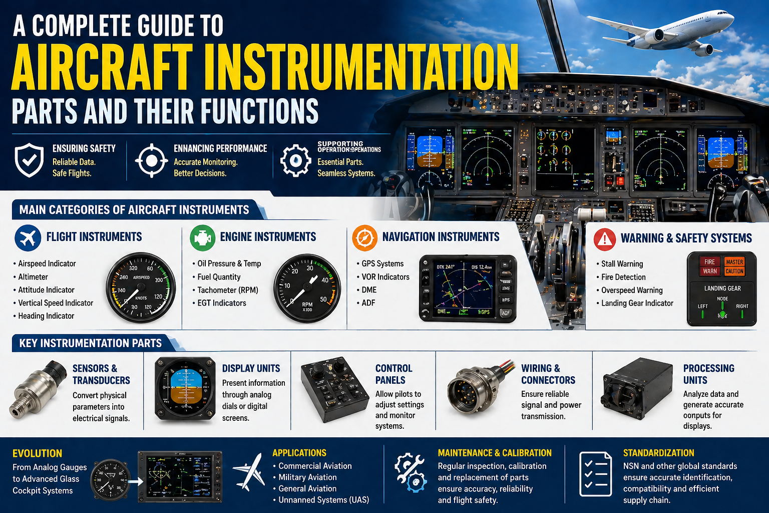 A Complete Guide to Aircraft Instrumentation Parts and Their Functions