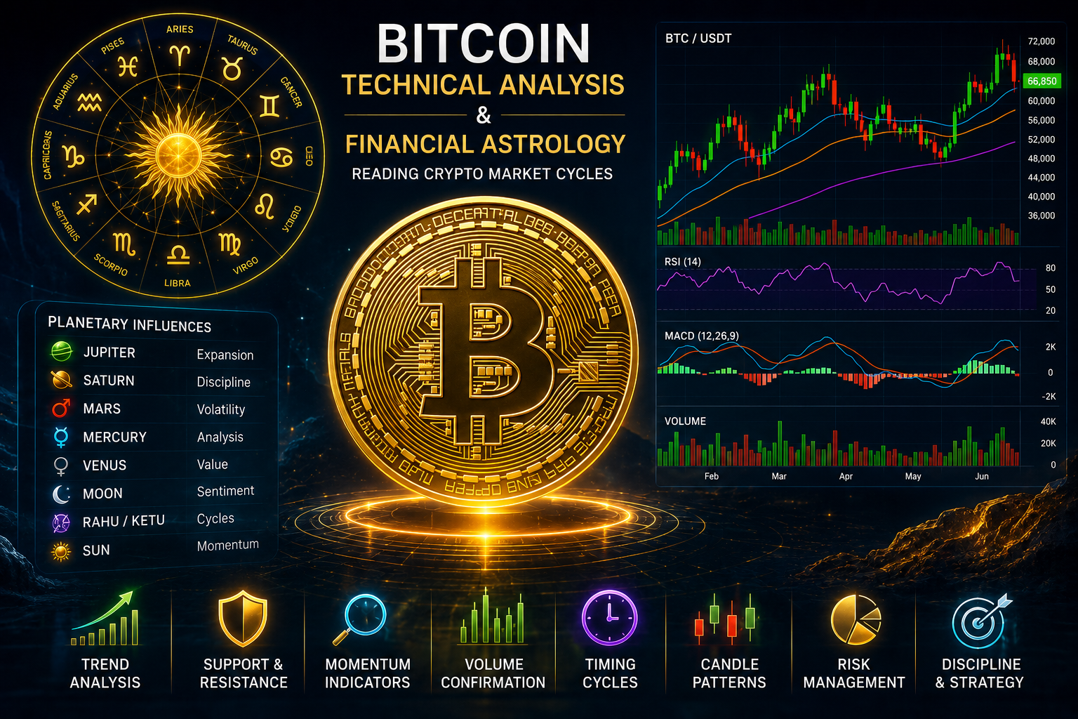 Bitcoin Technical Analysis and Financial Astrology: Reading Crypto Market Cycles