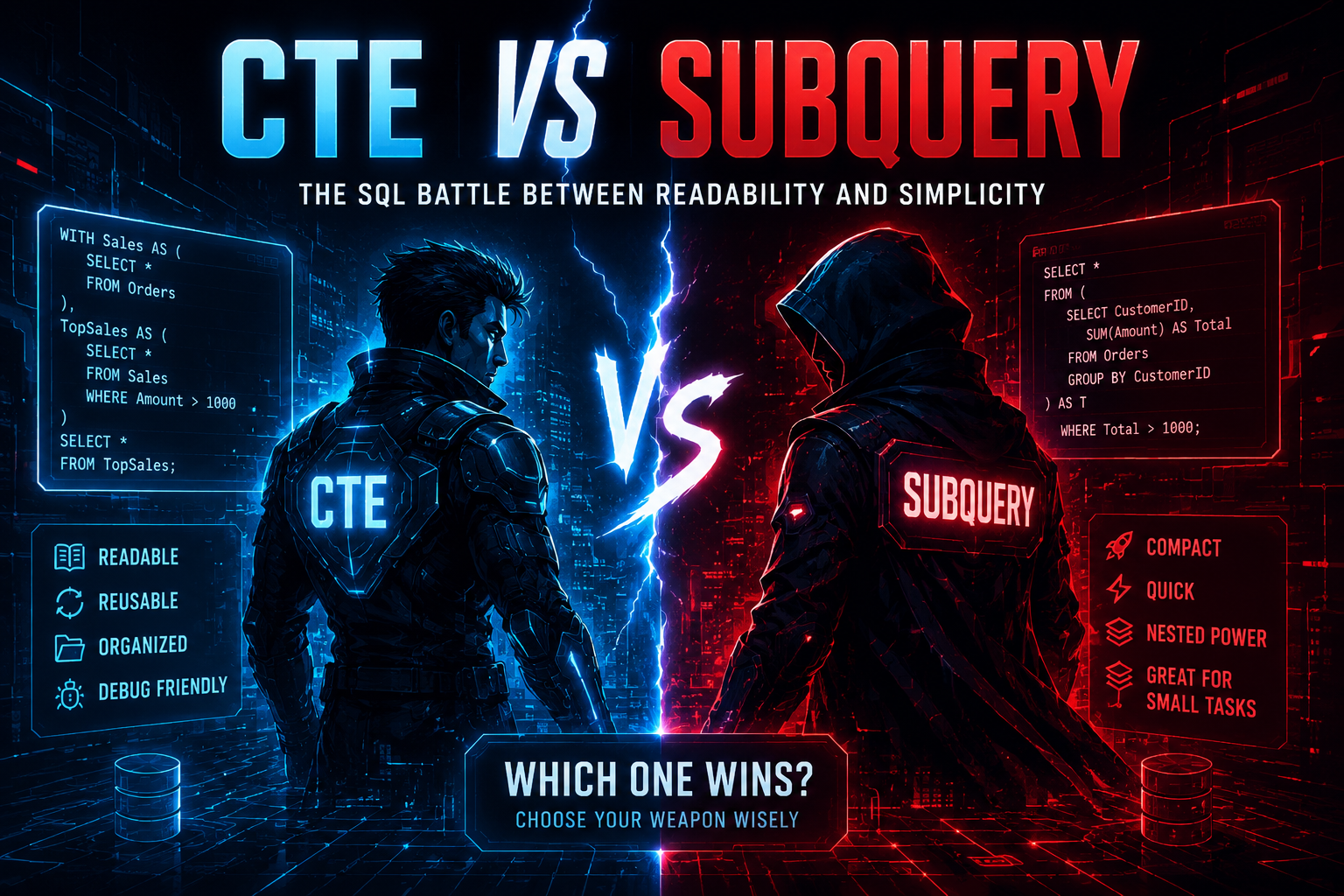CTE vs Subquery: The SQL Battle Between Readability and Simplicity
