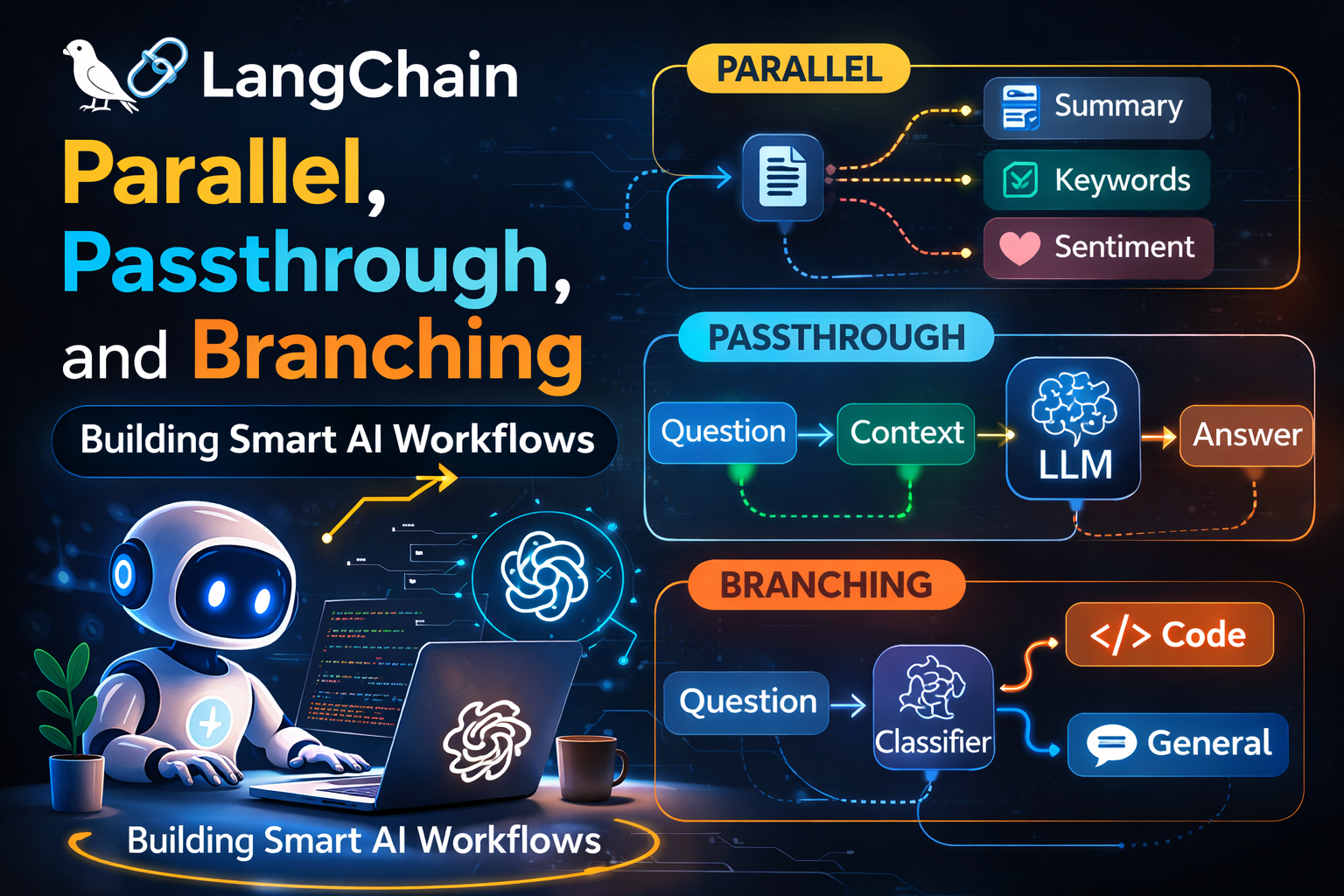 AI Workflows with LangChain: Parallel, Passthrough, and Branching