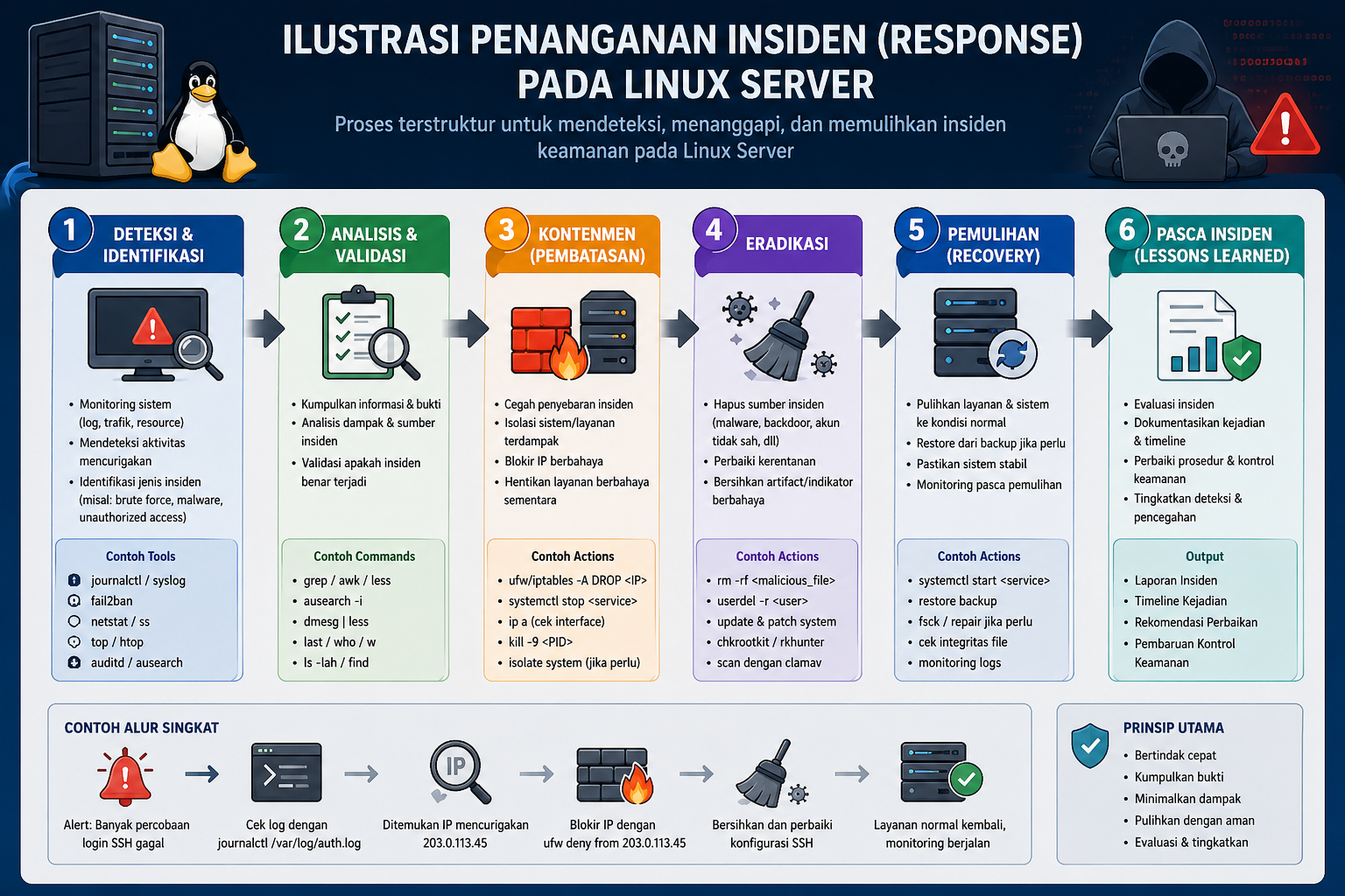 Bagaimana Membuat Laporan Insiden Response Cyber Security Linux Server — Dasar