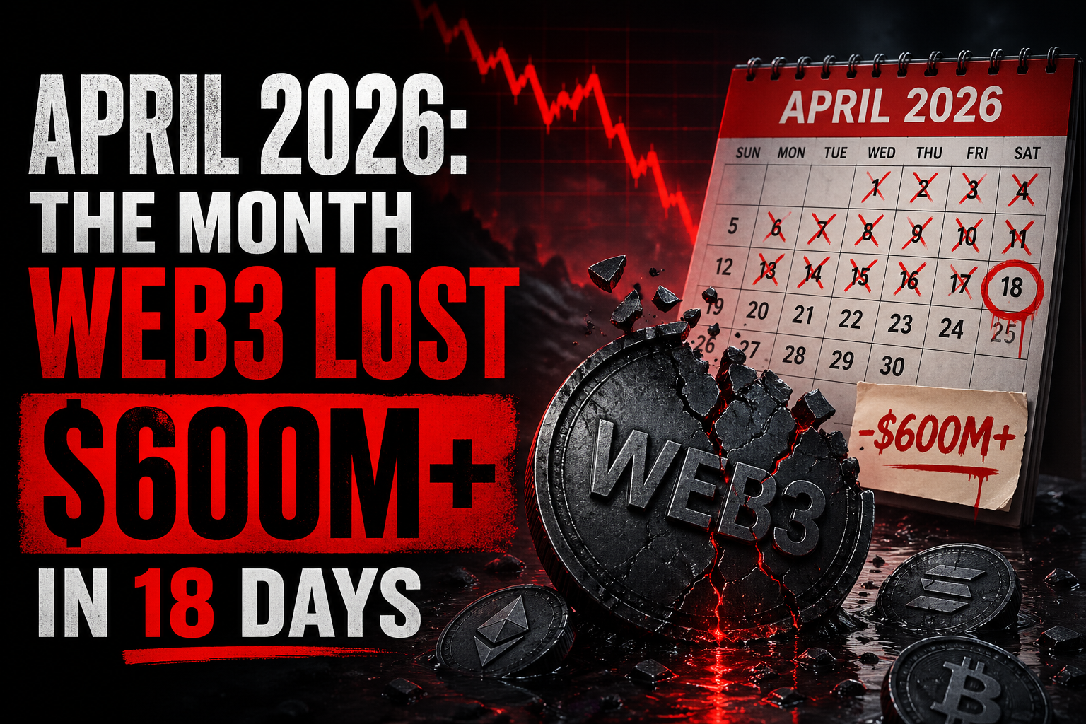 April 2026: The Month Web3 Lost $600M+ in 18 Days