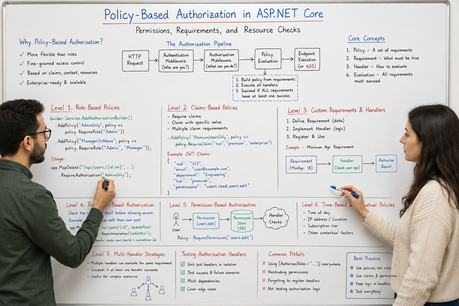 Policy-Based Authorization in ASP.NET Core: Permissions, Requirements, and Resource Checks