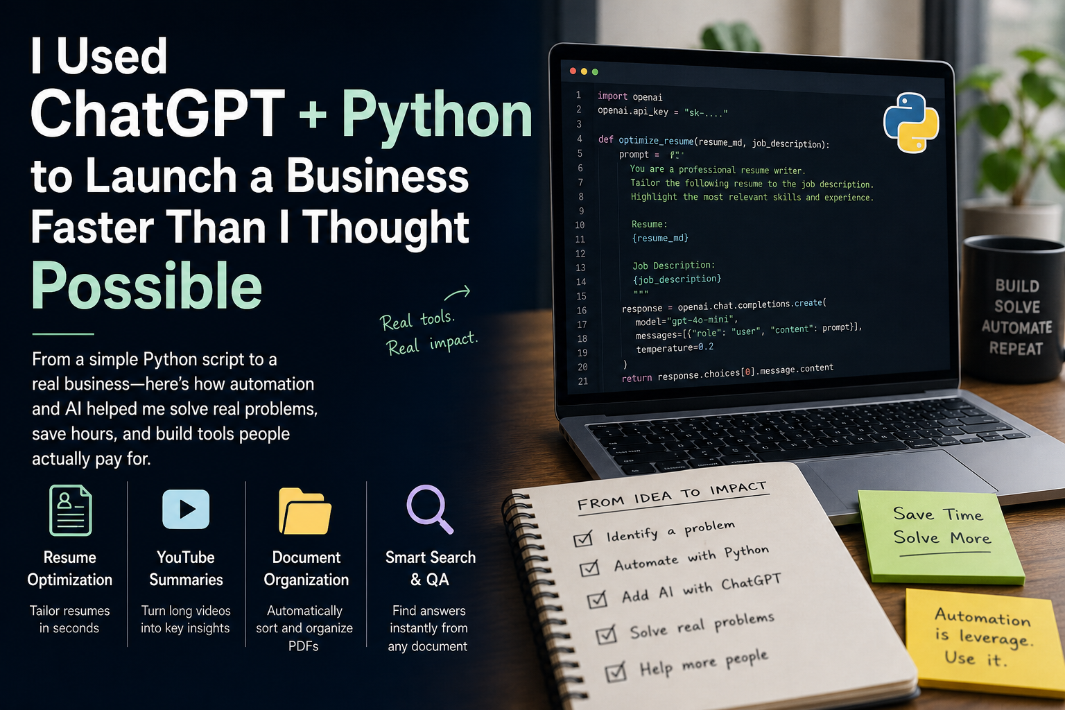 I Used ChatGPT + Python to Launch a Business Faster Than I Thought Possible