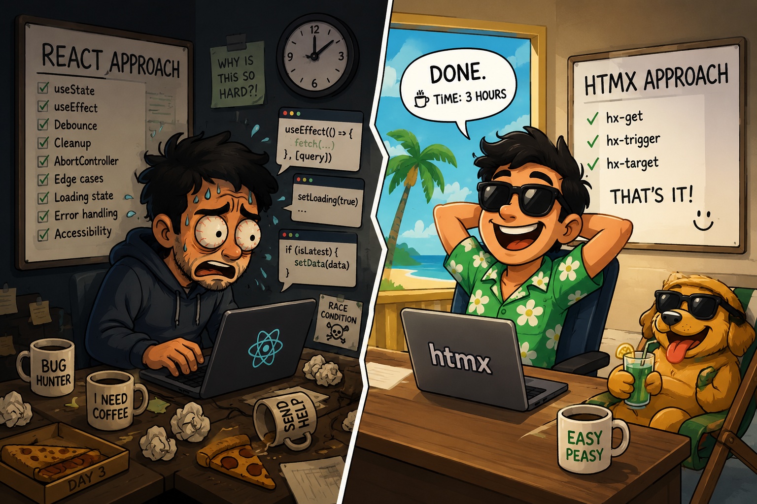 This Feature Took 3 Days in React. HTMX Did It in 3 Hours.