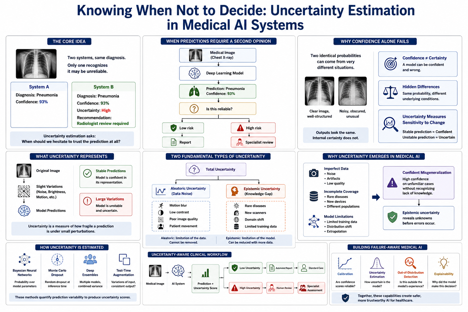 Knowing When Not to Decide: Uncertainty Estimation in Medical AI Systems