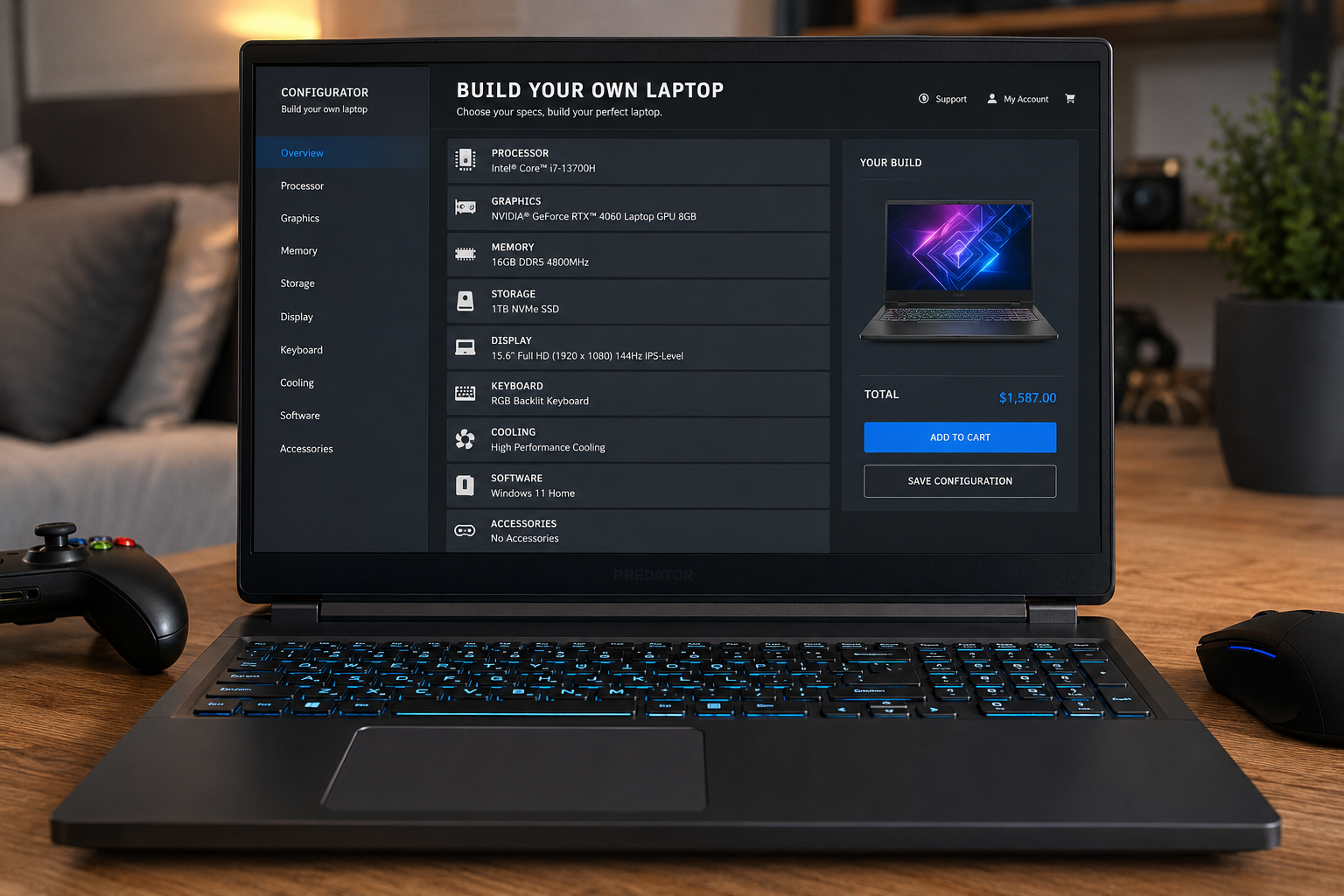 Gaming laptop builder