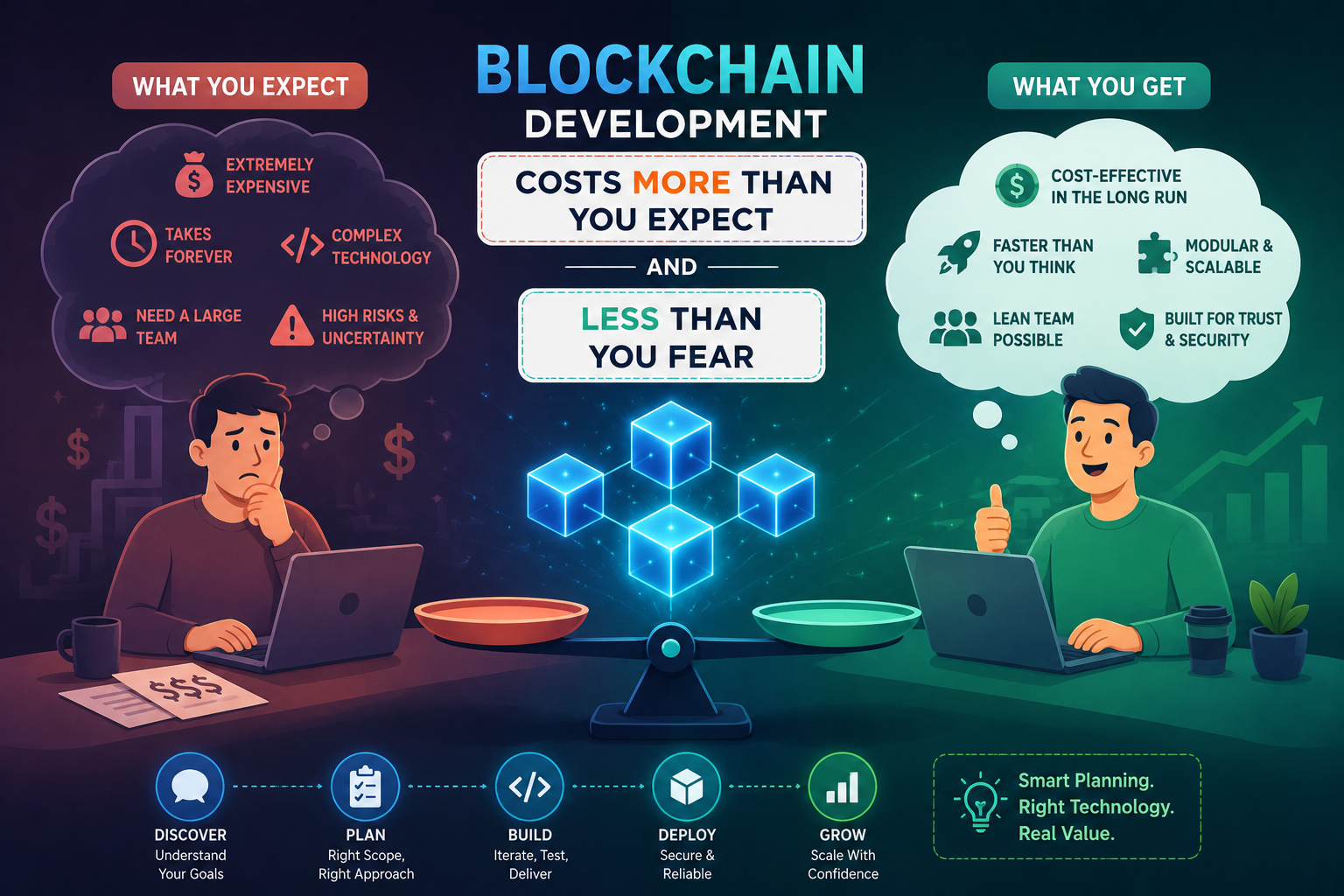 Blockchain Development Costs More Than You Expect and Less Than You Fear