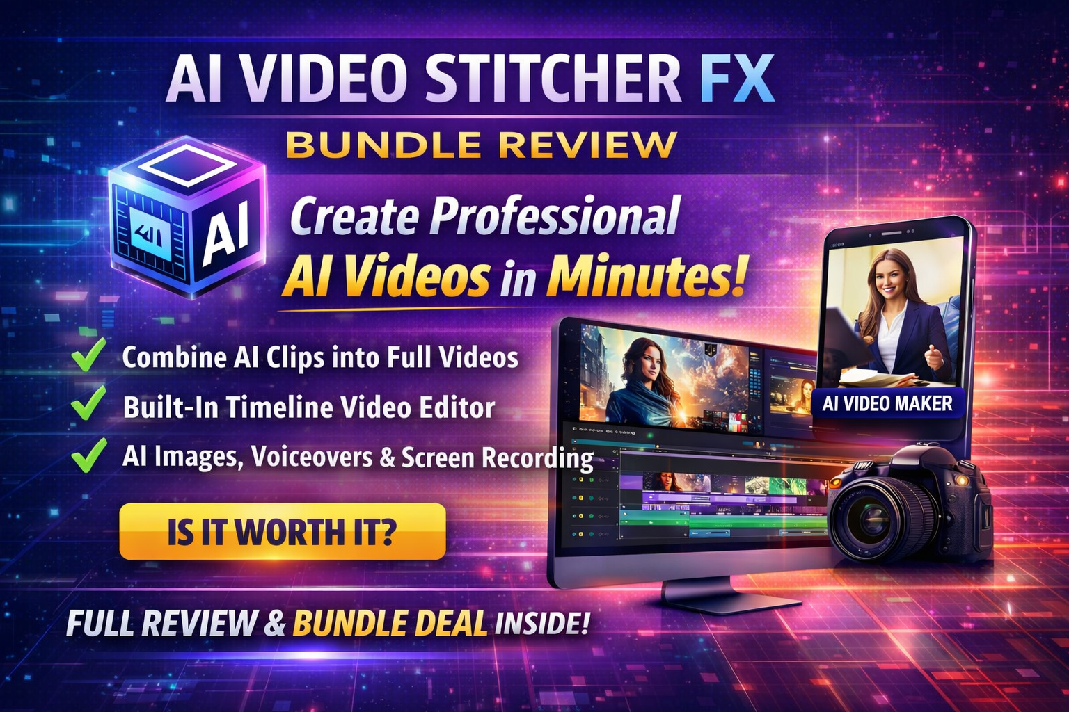 AI Video Stitcher FX Bundle Review 2026: Create Professional AI Videos & Marketing Assets in…