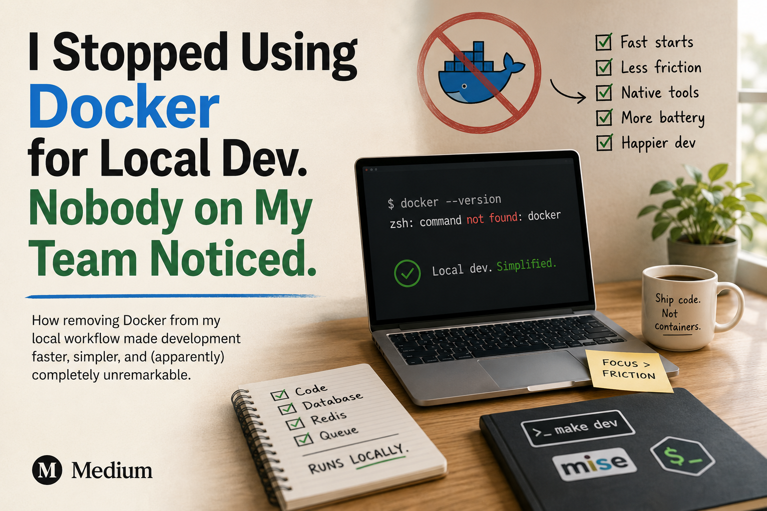 I Stopped Using Docker for Local Dev. Nobody on My Team Noticed.