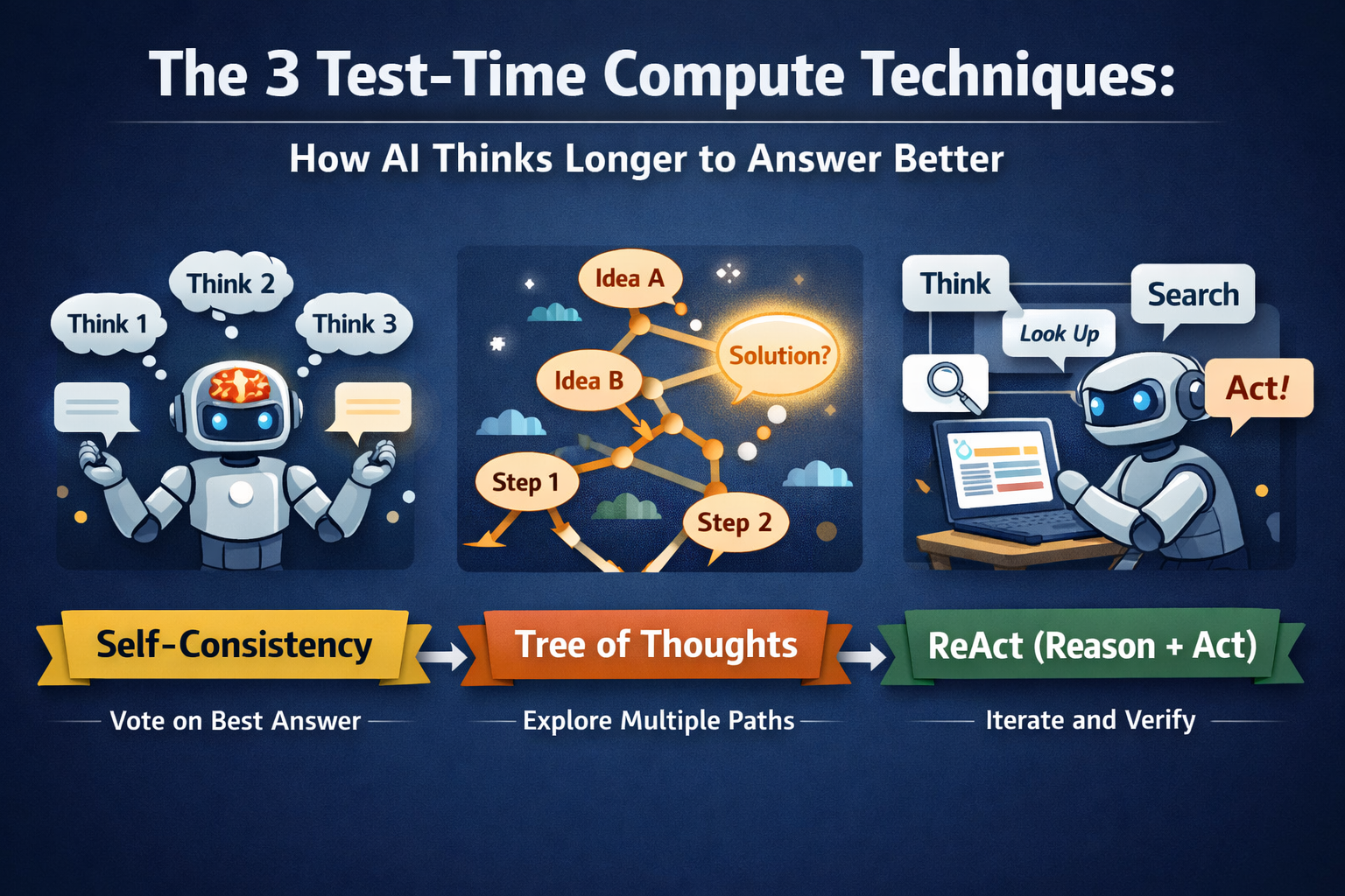 The 3 Test-Time Compute Techniques: How AI Thinks Longer to Answer Better