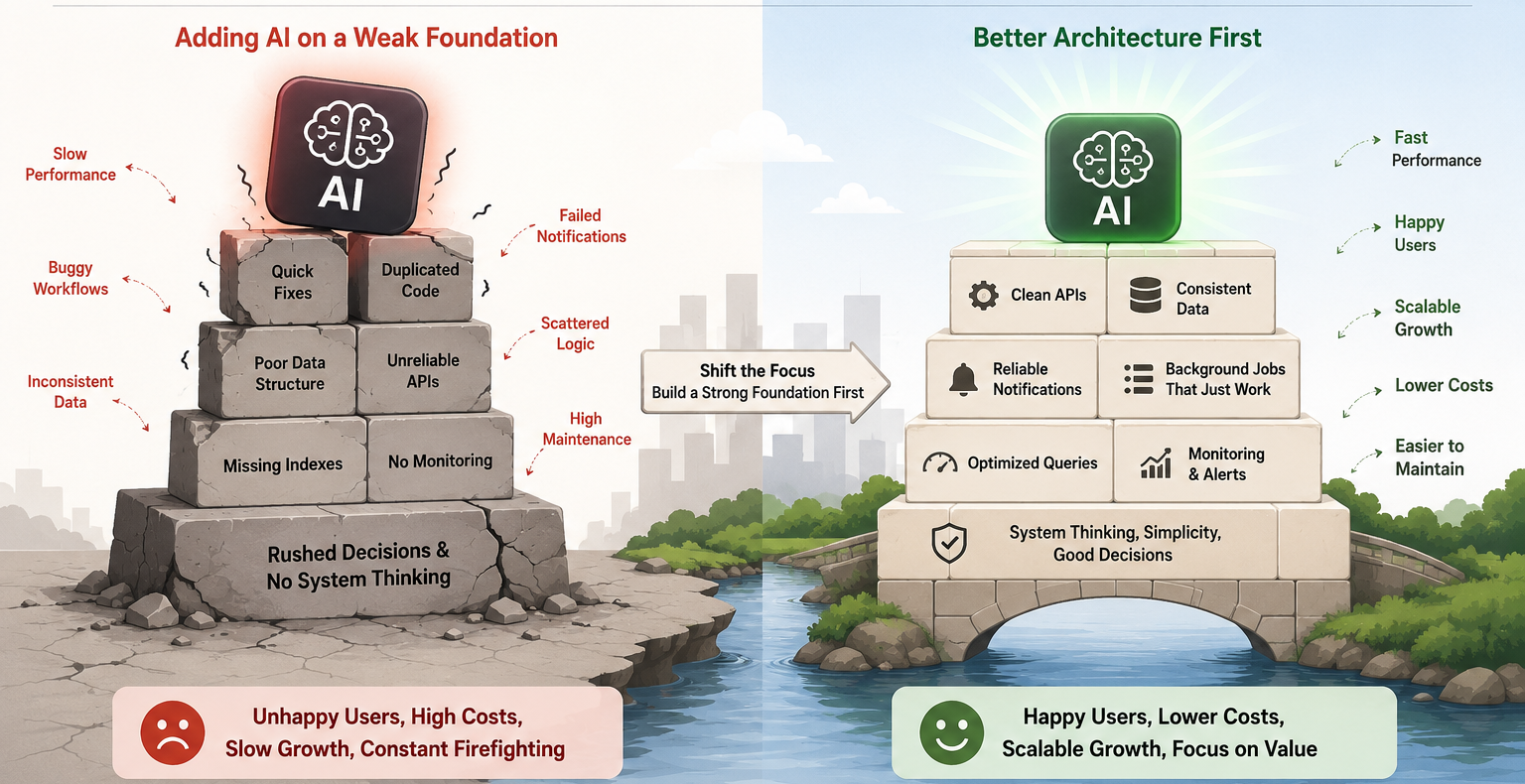Your SaaS Doesn’t Need AI -It Needs Better Architecture. A real takeaway for SaaS builders