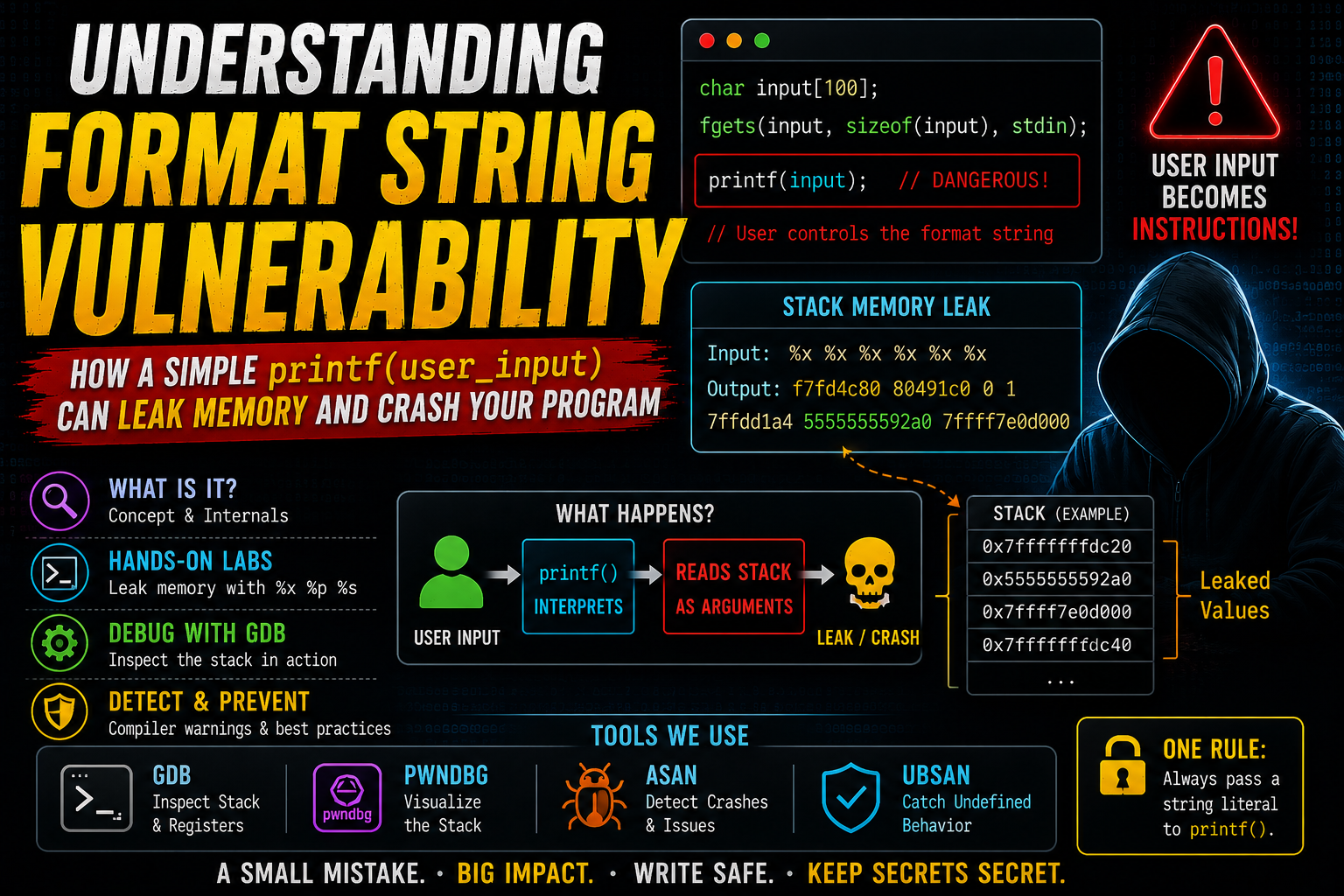 Understanding Format String Vulnerabilities in C: A Hands-On Journey Into One of the Most…