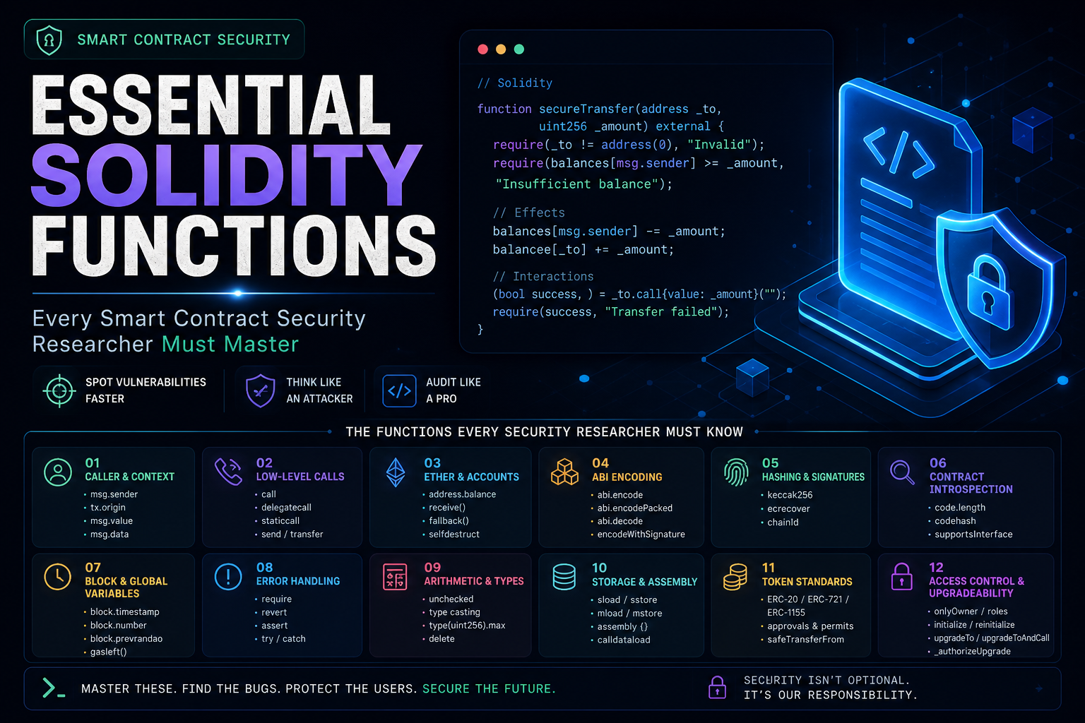 Essential Solidity Functions Every Smart Contract Security Researcher Must Master