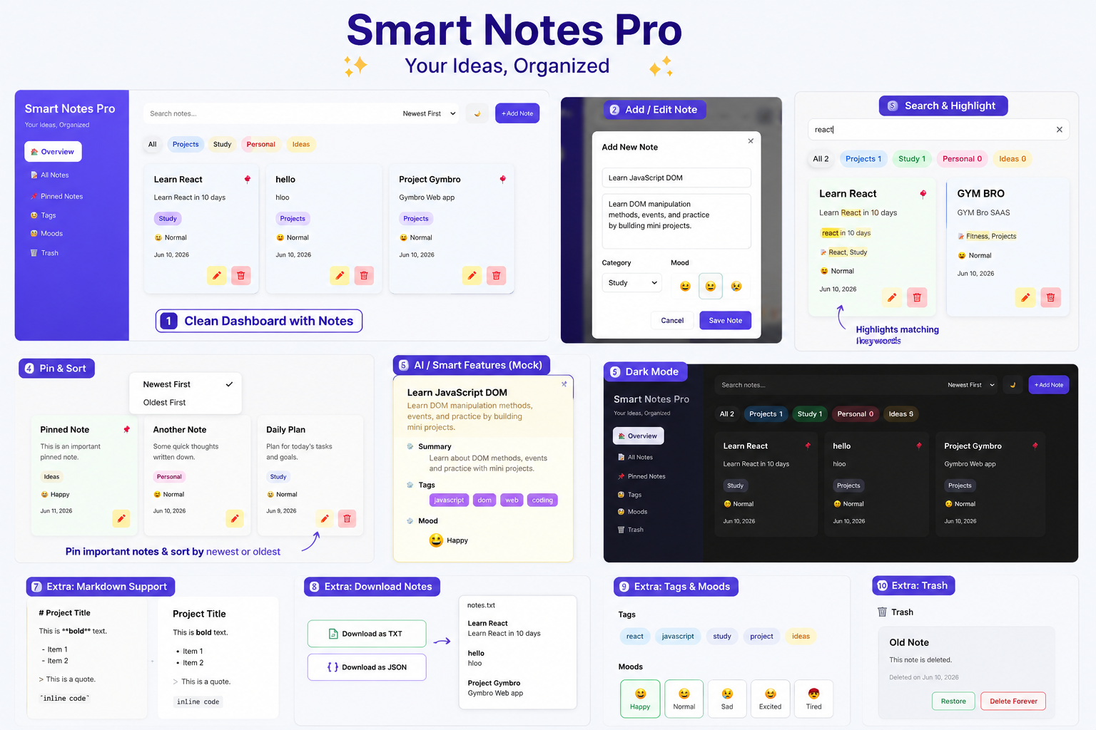 Building Smart Notes Pro: A Feature-Rich Notes App with HTML, CSS, and JavaScript