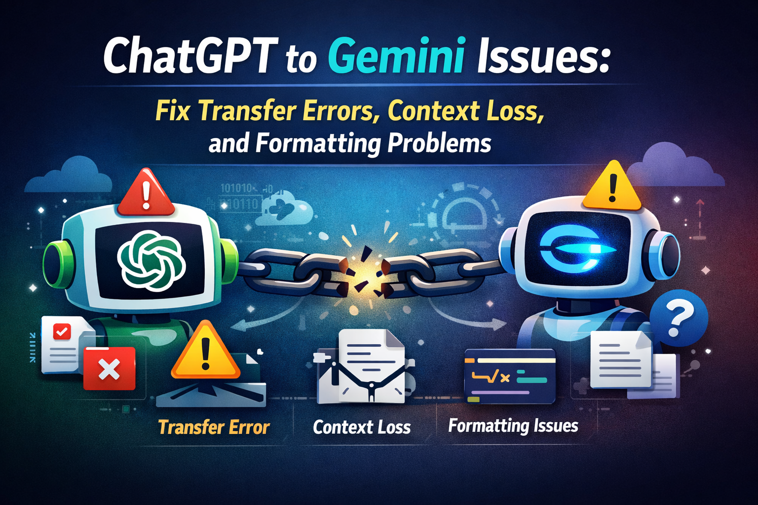 ChatGPT to Gemini Issues: Fix Transfer Errors, Context Loss, and Formatting Problems