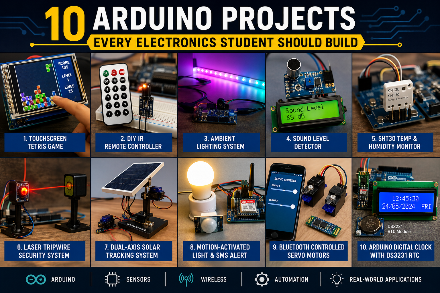10 Real-World Arduino Projects for Electronics Students and Makers