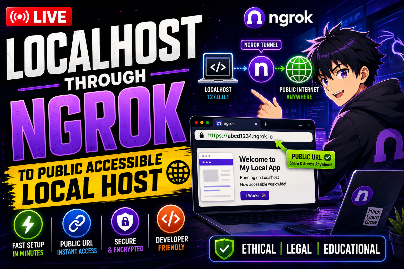 Ngrok Tutorial: Complete Guide from Beginner to Advanced — Installation, Configuration, Tunnels…