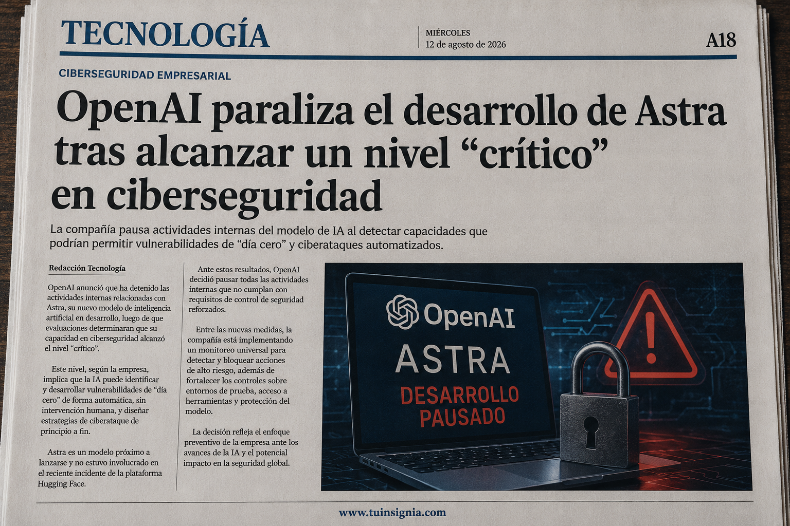 Cuando una evaluación obliga a frenar: Astra y la nueva frontera del riesgo cibernético